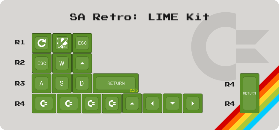 Apos Audio Signature Plastics Keycaps SA Retro Keycap Set Lime Alternates