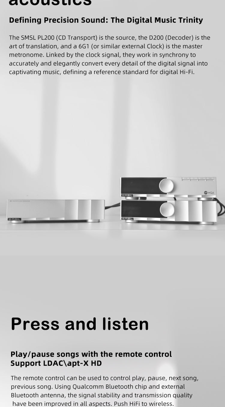 Apos Audio SMSL CD Players & Recorders SMSL D200 Desktop DAC and Pre-Amp