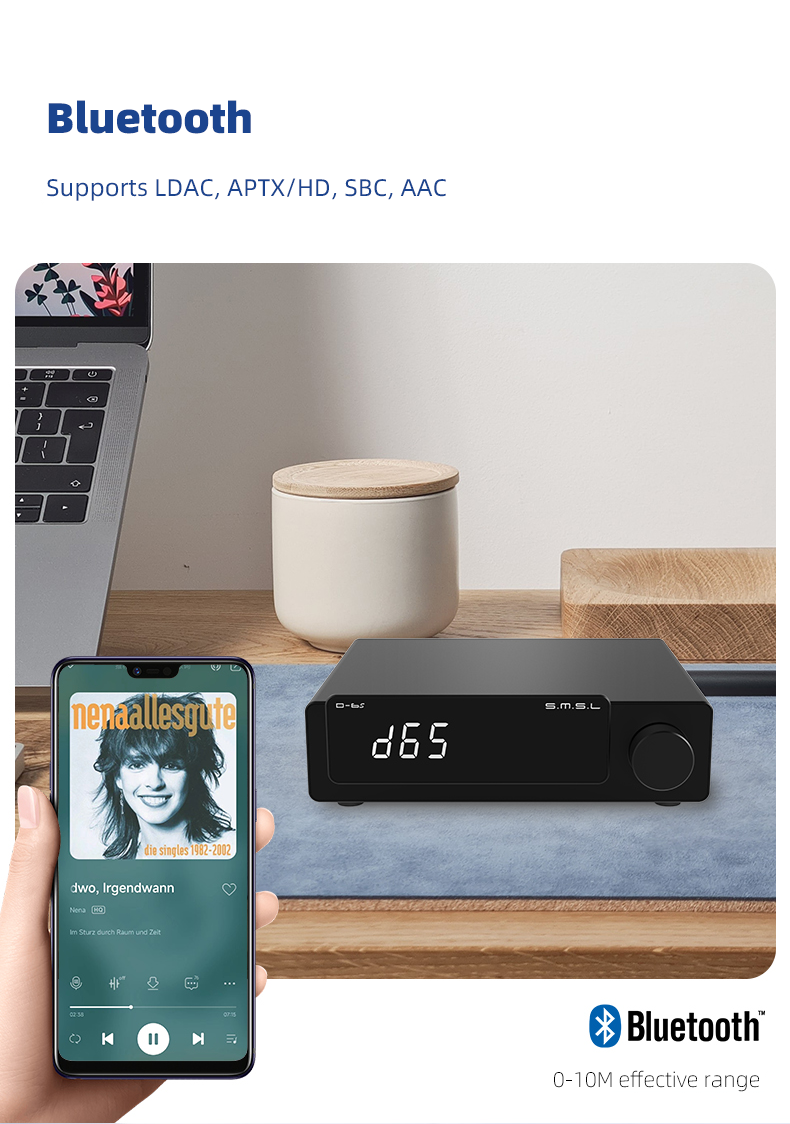 Apos Audio SMSL DAC (Digital-to-Analog Converter) SMSL D-6S MQA Audio DAC