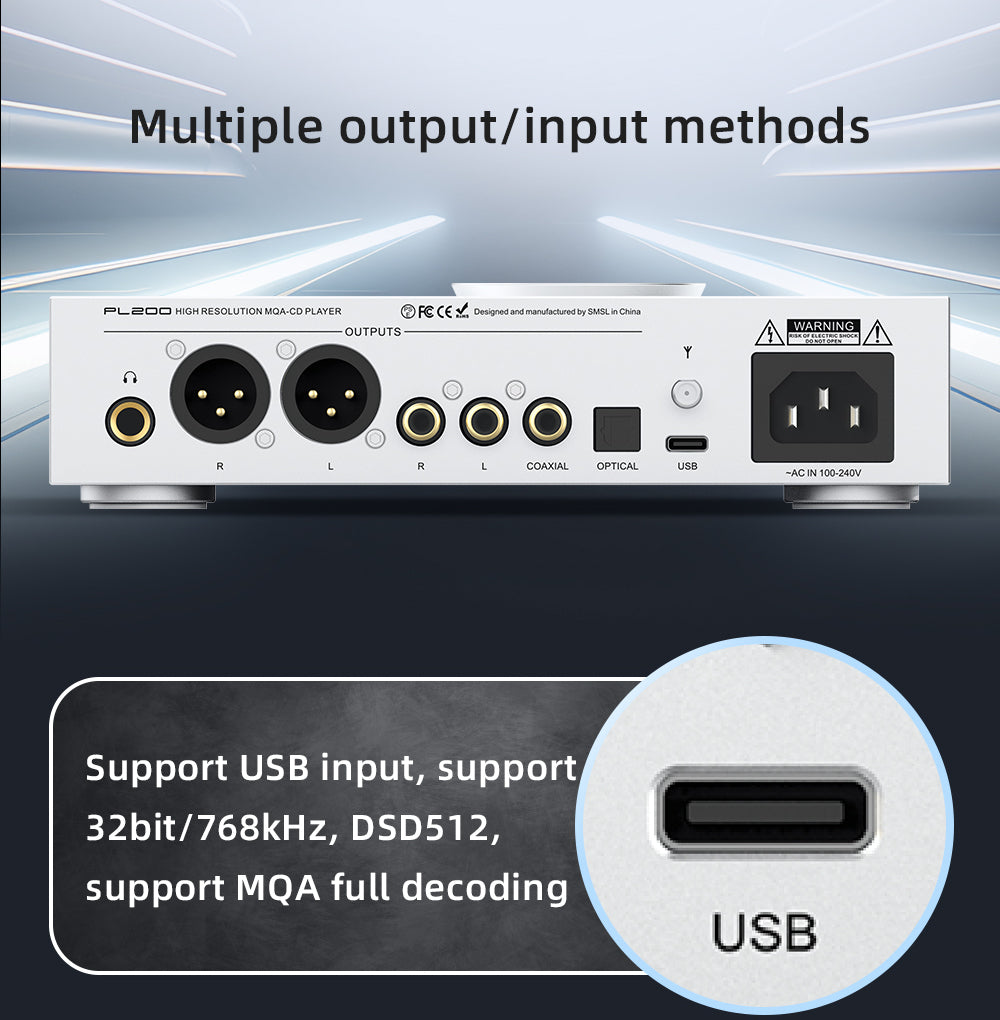 Apos Audio SMSL DAC (Digital-to-Analog Converter) SMSL PL200 MQA-CD Player DAC