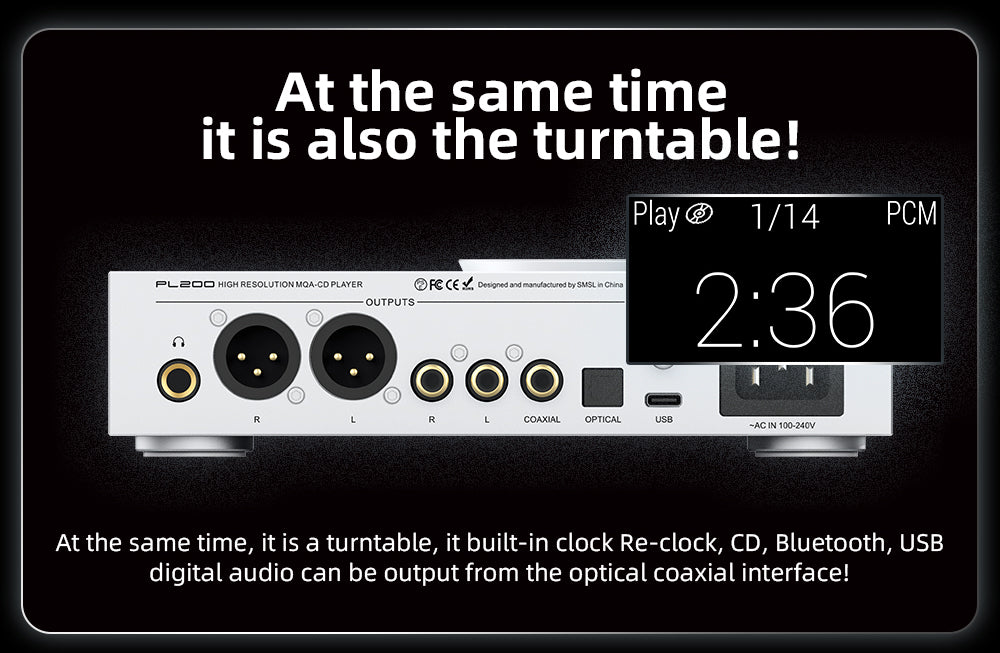 Apos Audio SMSL DAC (Digital-to-Analog Converter) SMSL PL200 MQA-CD Player DAC
