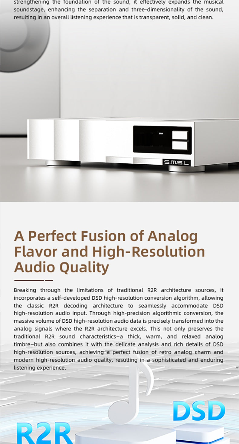 Apos Audio SMSL DAC (Digital-to-Analog Converter) SMSL R100 R2R Desktop DAC