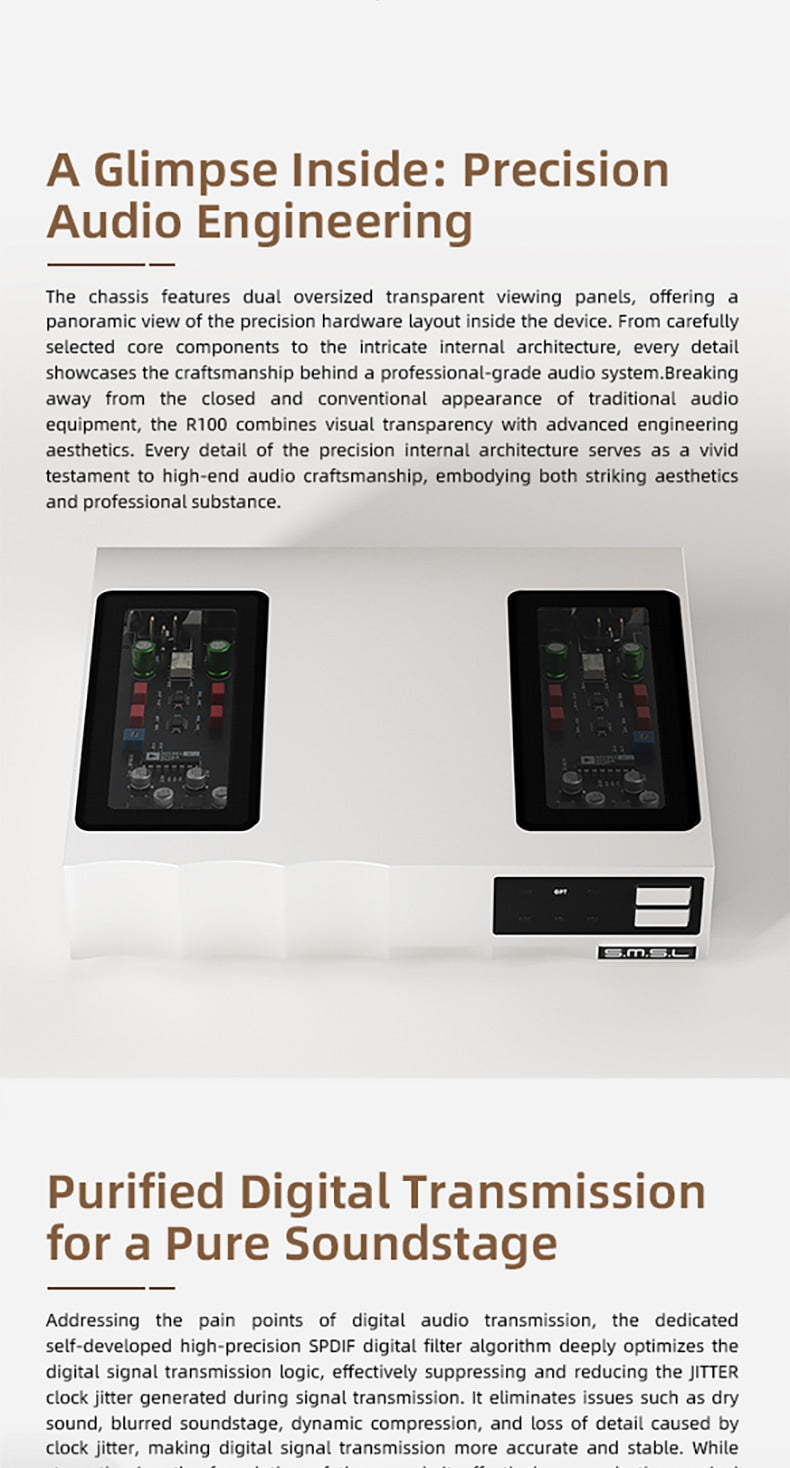 Apos Audio SMSL DAC (Digital-to-Analog Converter) SMSL R100 R2R Desktop DAC