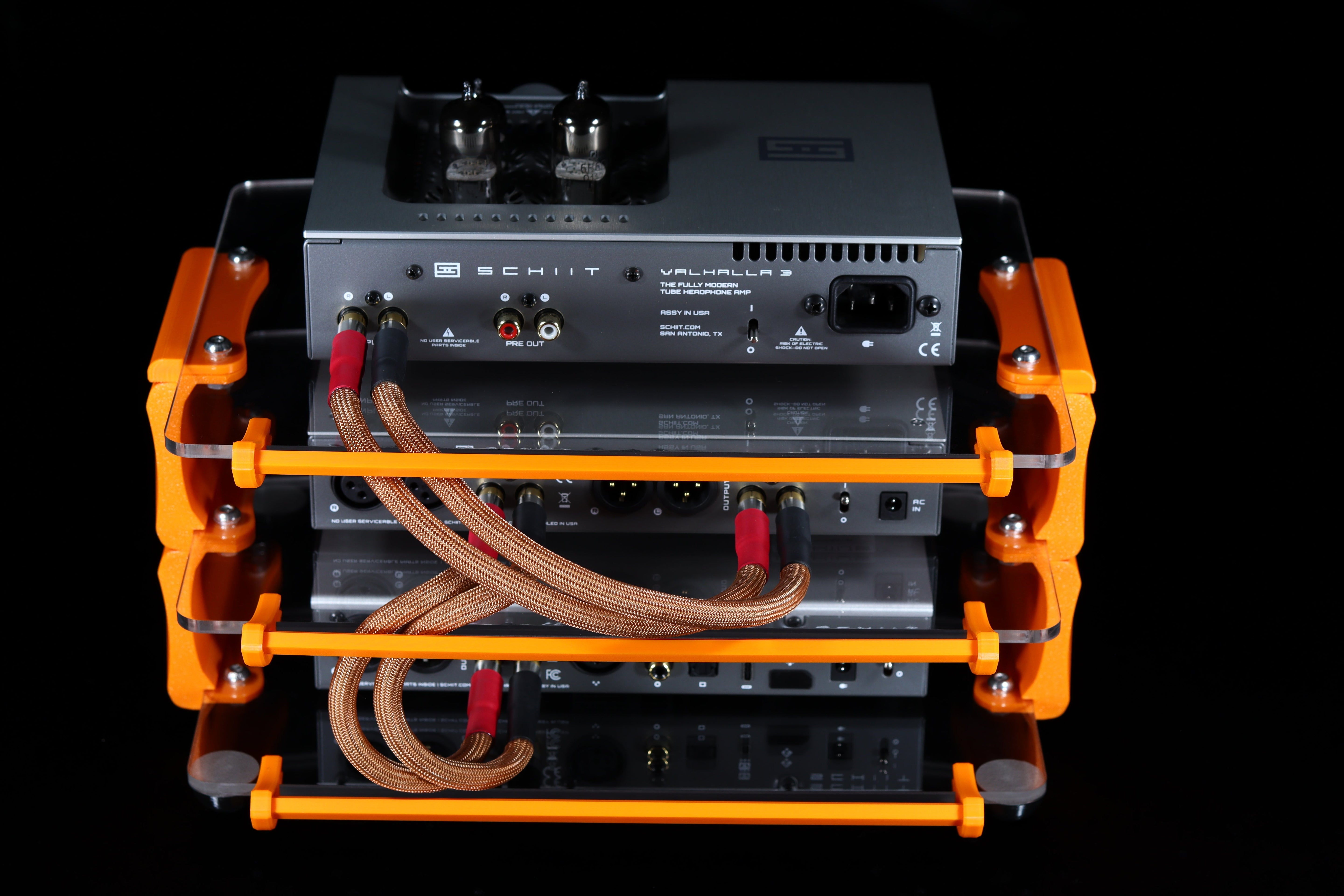 Apos Audio Sound Solver Audio Rack Sound Solver Large Desktop Audio Rack | External Brackets | Acrylic Shelves