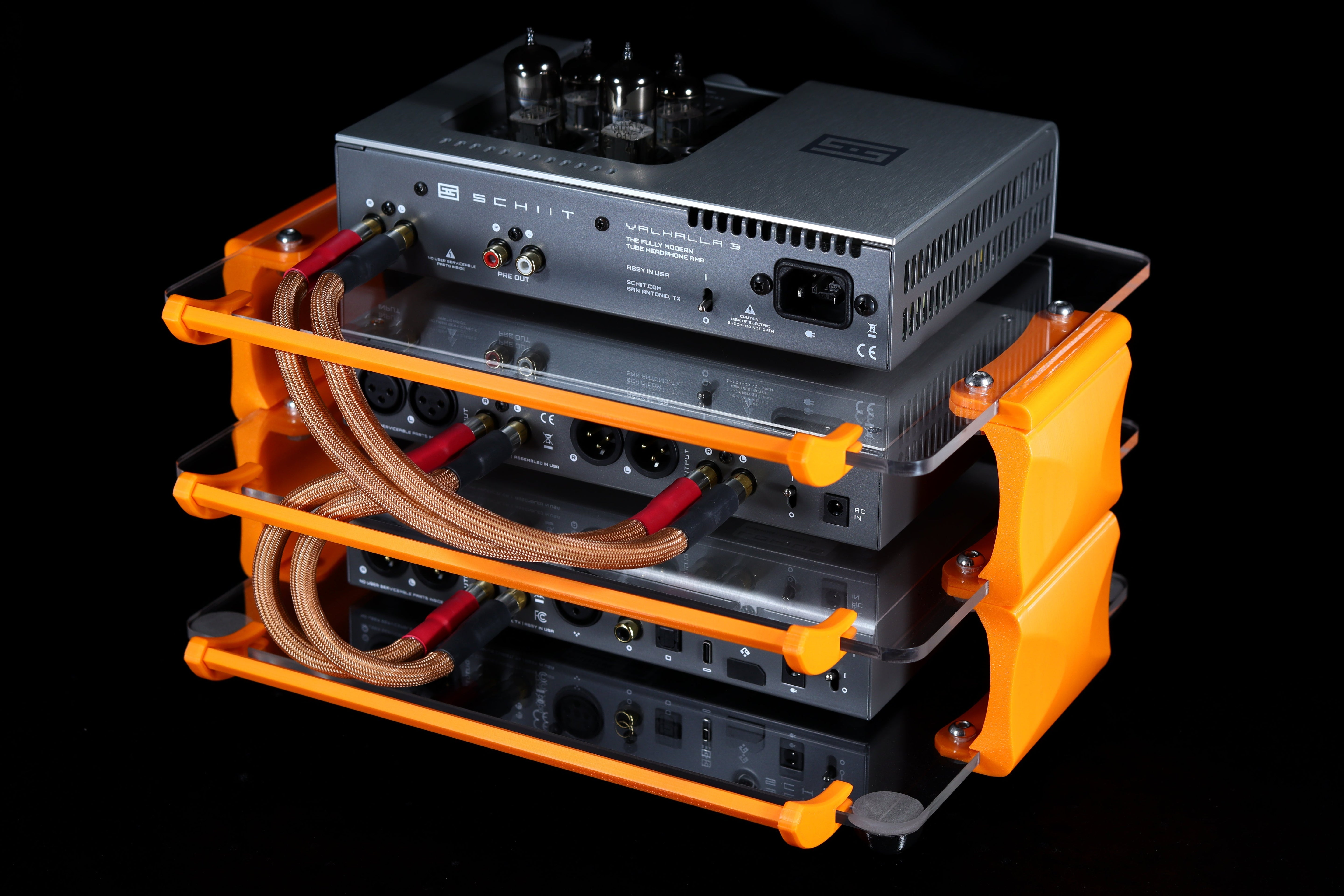 Apos Audio Sound Solver Audio Rack Sound Solver Large Desktop Audio Rack | External Brackets | Acrylic Shelves