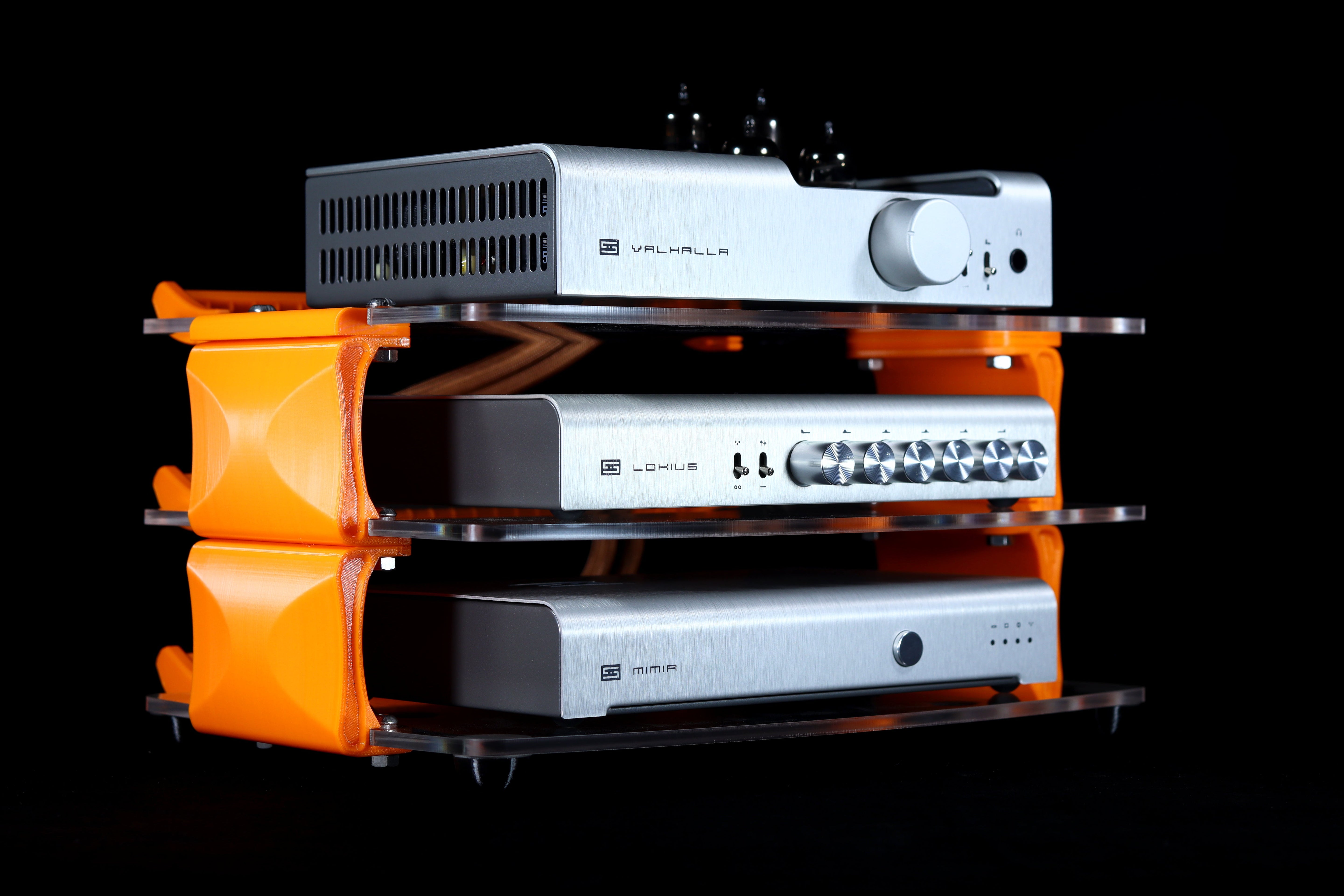 Apos Audio Sound Solver Audio Rack Sound Solver Large Desktop Audio Rack | External Brackets | Acrylic Shelves