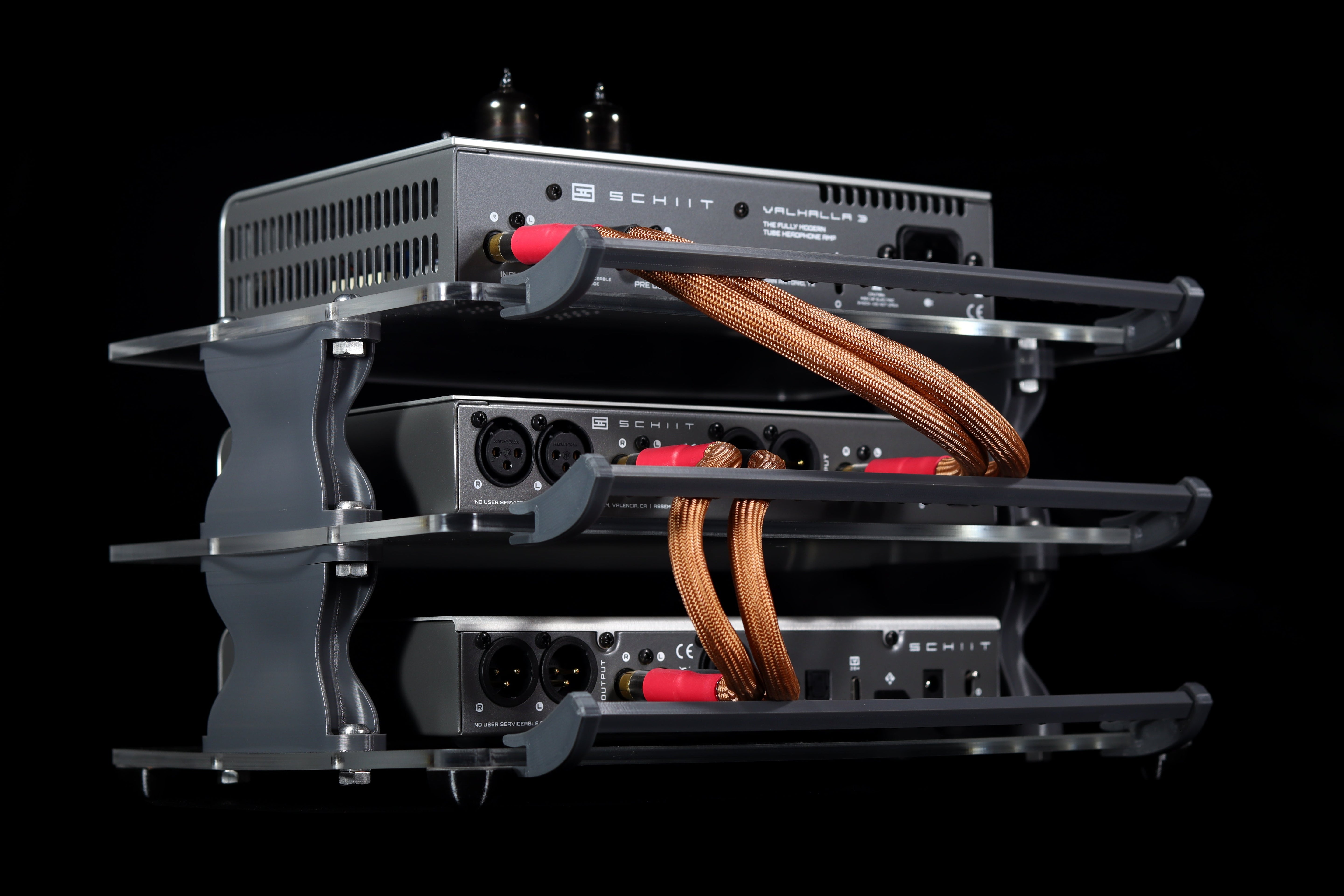 Apos Audio Sound Solver Audio Rack Sound Solver Large Desktop Audio Rack | Internal Brackets | Acrylic Shelves