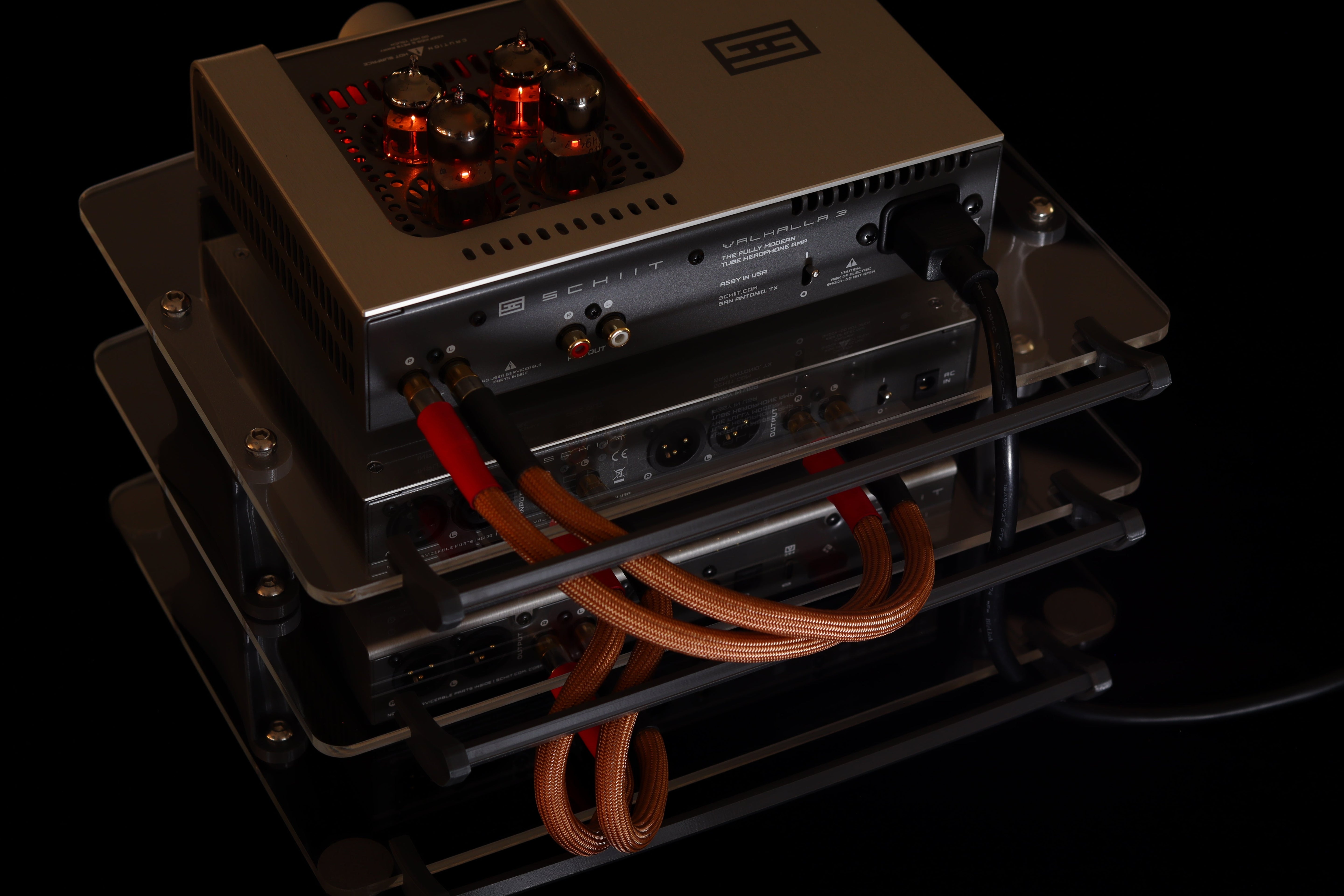 Apos Audio Sound Solver Audio Rack Sound Solver Large Desktop Audio Rack | Internal Brackets | Acrylic Shelves