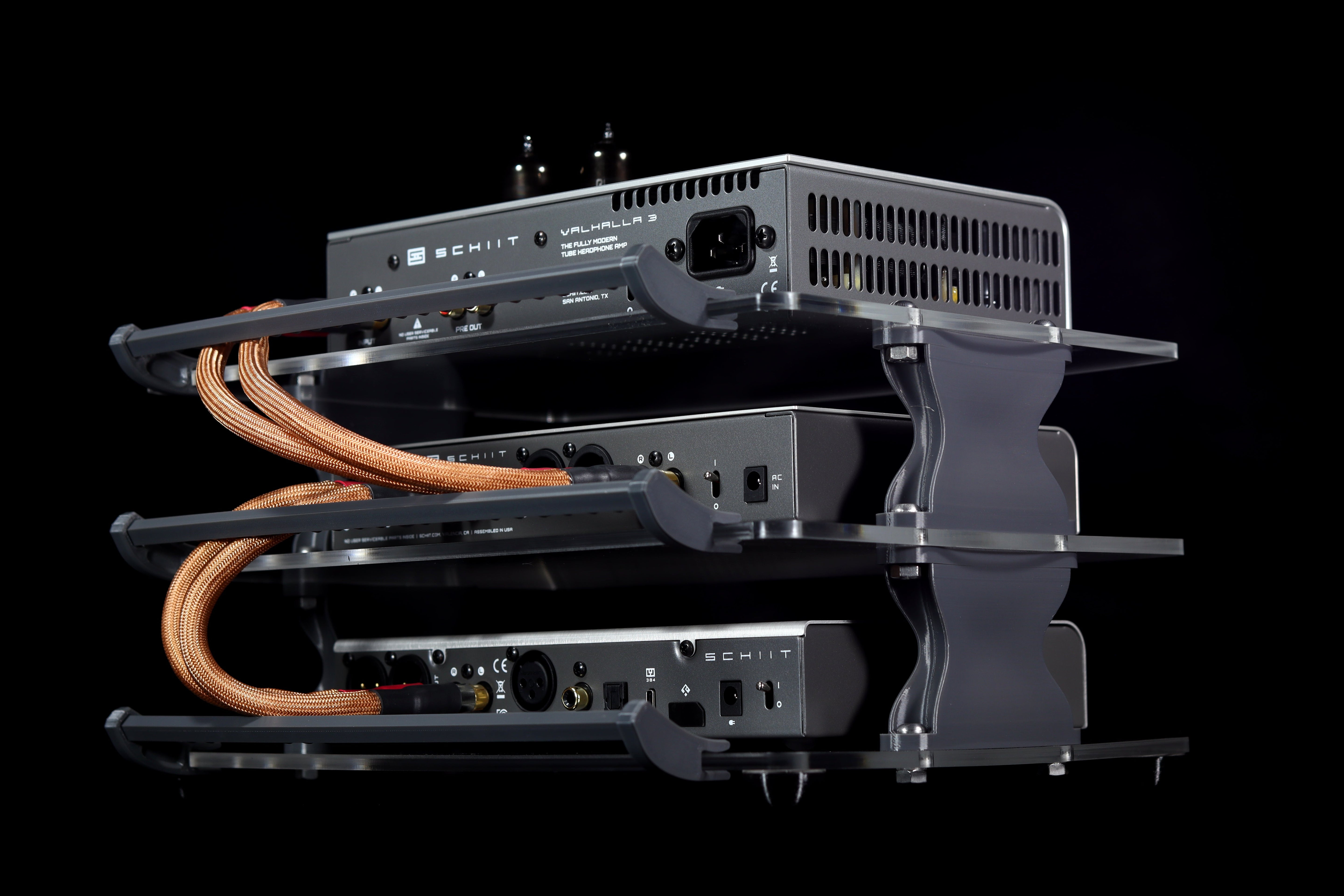 Apos Audio Sound Solver Audio Rack Sound Solver Large Desktop Audio Rack | Internal Brackets | Acrylic Shelves