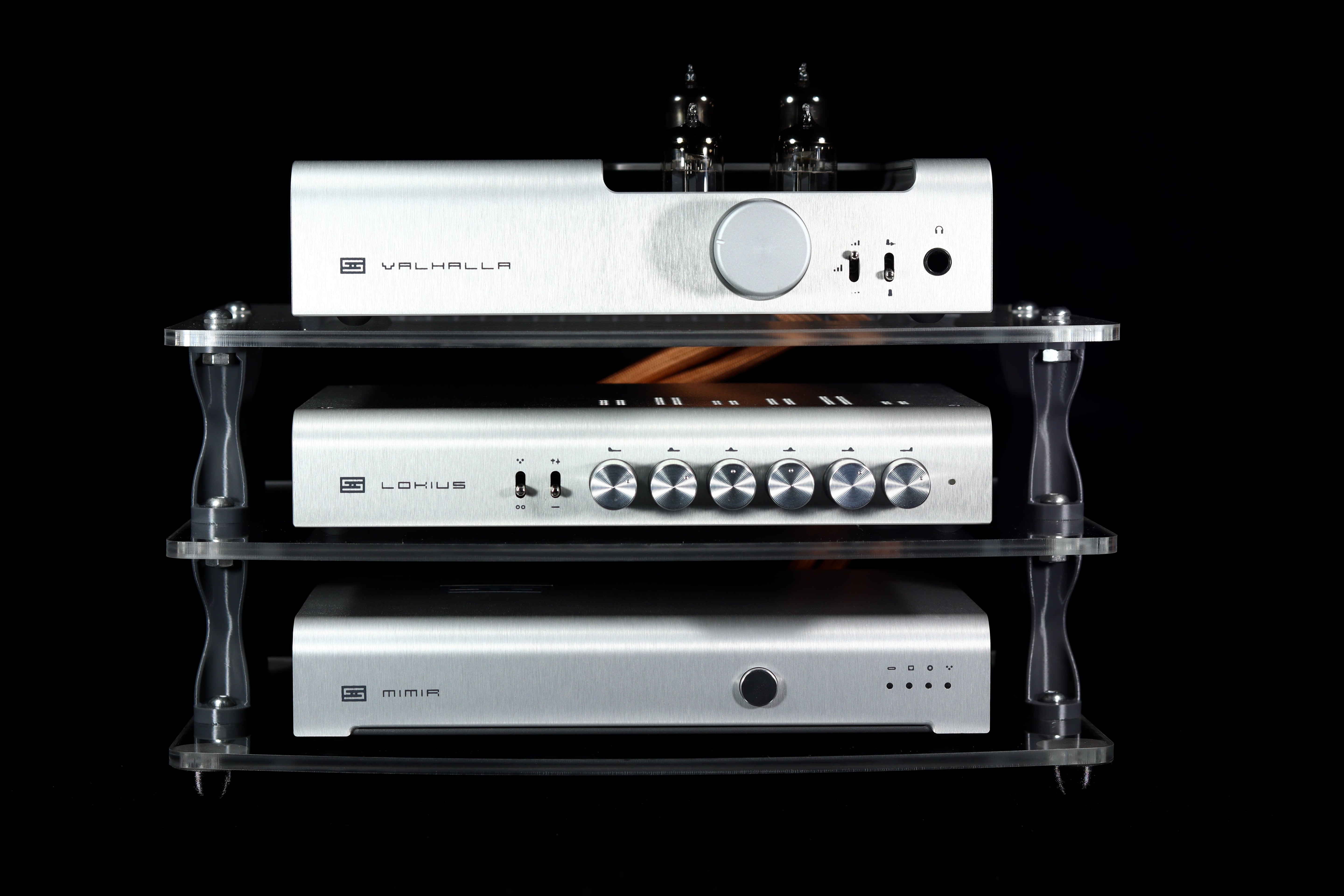 Apos Audio Sound Solver Audio Rack Sound Solver Large Desktop Audio Rack | Internal Brackets | Acrylic Shelves