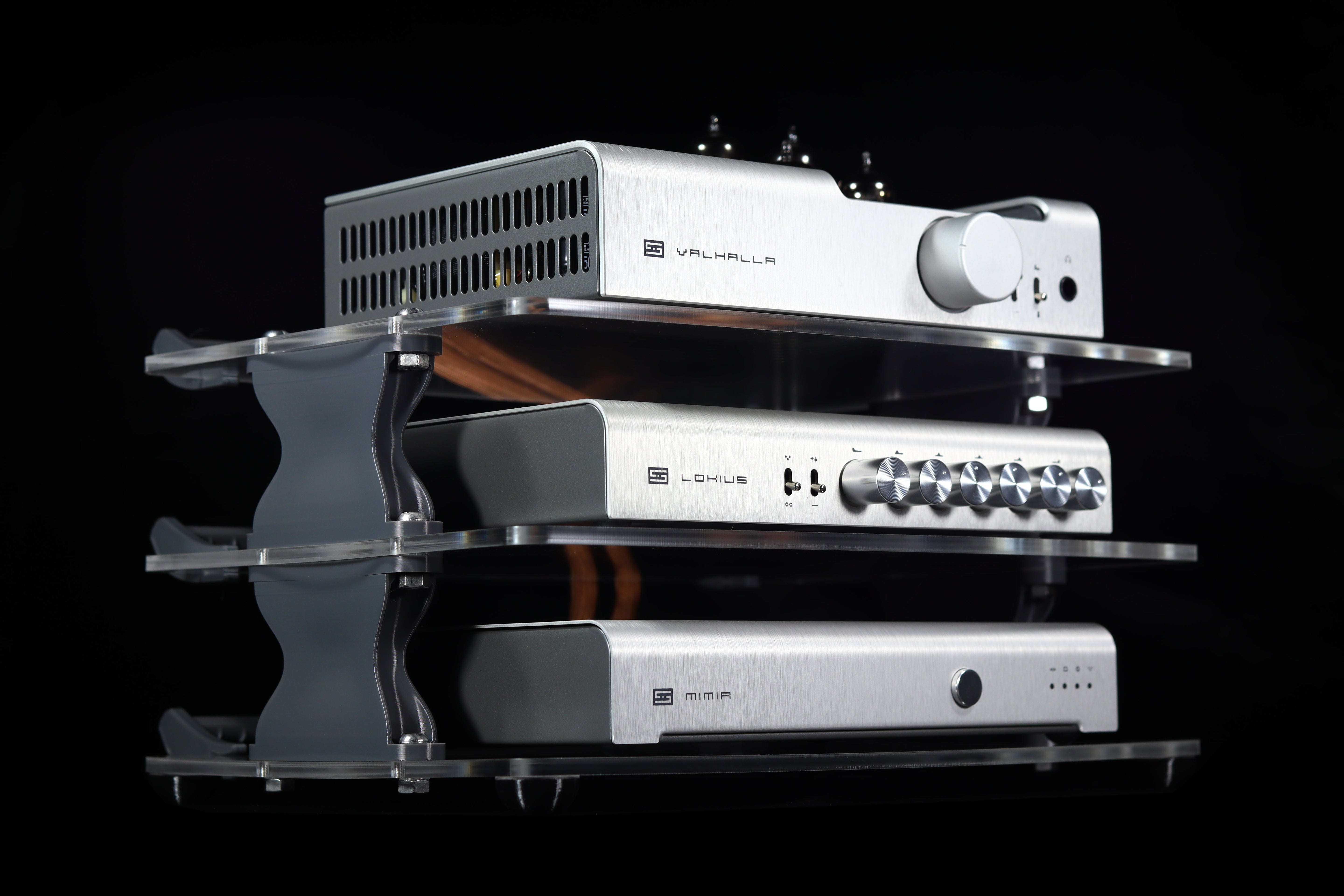 Apos Audio Sound Solver Audio Rack Sound Solver Large Desktop Audio Rack | Internal Brackets | Acrylic Shelves