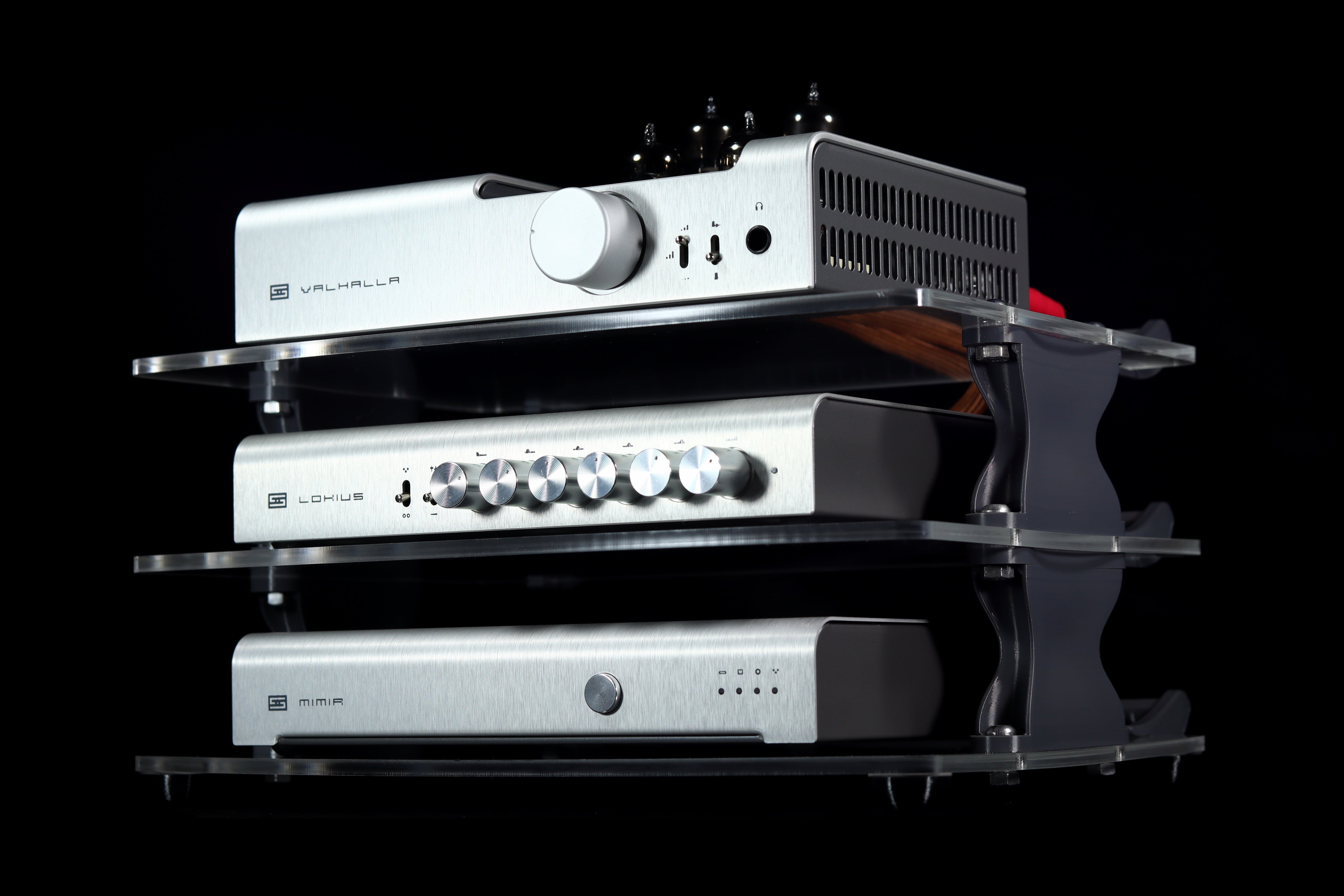 Apos Audio Sound Solver Audio Rack Sound Solver Large Desktop Audio Rack | Internal Brackets | Acrylic Shelves