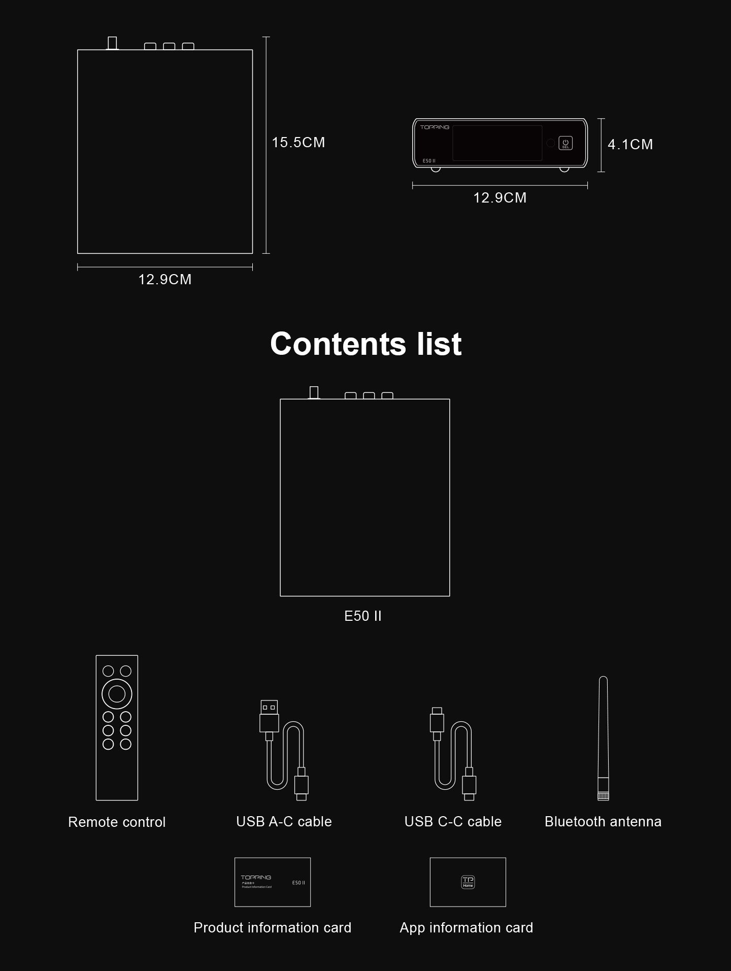 Apos Audio TOPPING DAC (Digital-to-Analog Converter) TOPPING E50 II Desktop DAC (Digital-to-Analog-Convertor)