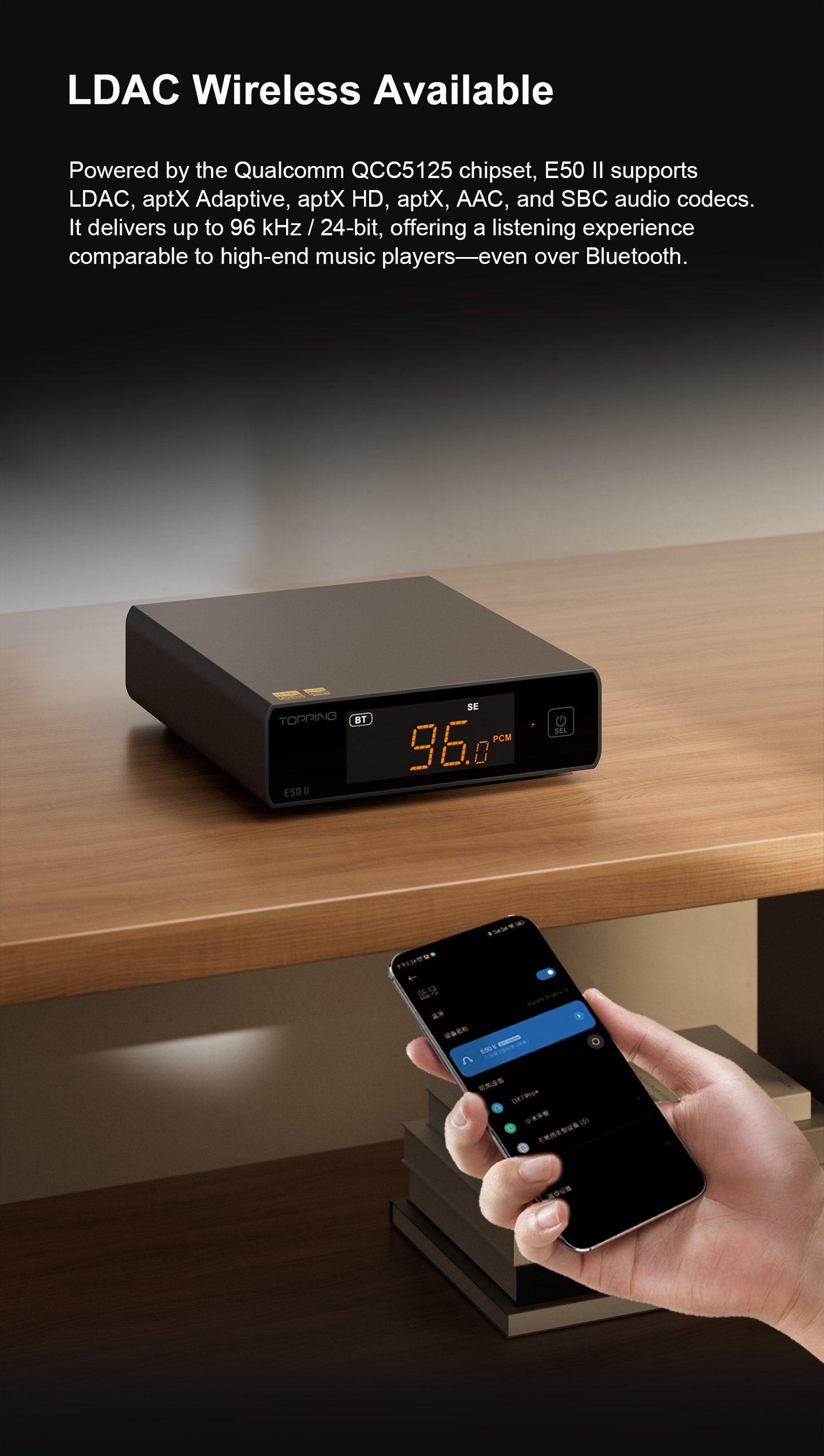 Apos Audio TOPPING DAC (Digital-to-Analog Converter) TOPPING E50 II Desktop DAC (Digital-to-Analog-Convertor)