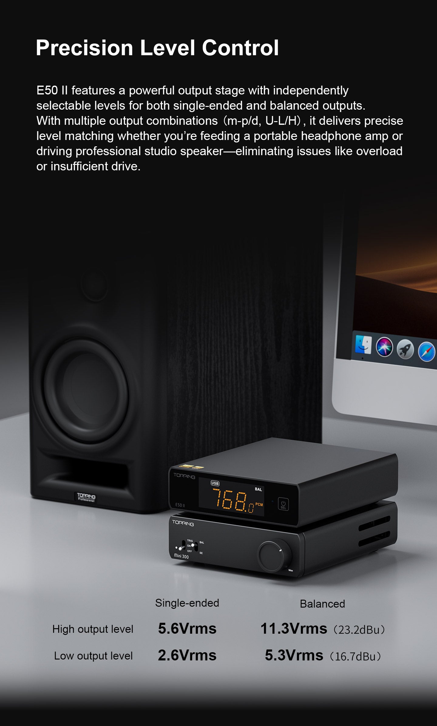 Apos Audio TOPPING DAC (Digital-to-Analog Converter) TOPPING E50 II Desktop DAC (Digital-to-Analog-Convertor)