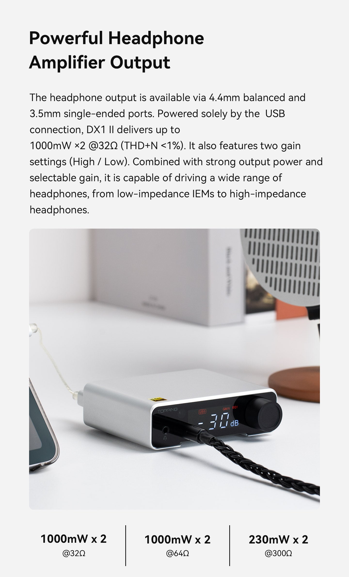 Apos Audio TOPPING Headphone DAC/Amp TOPPING DX1 II Gaming Headphone DAC/Amp