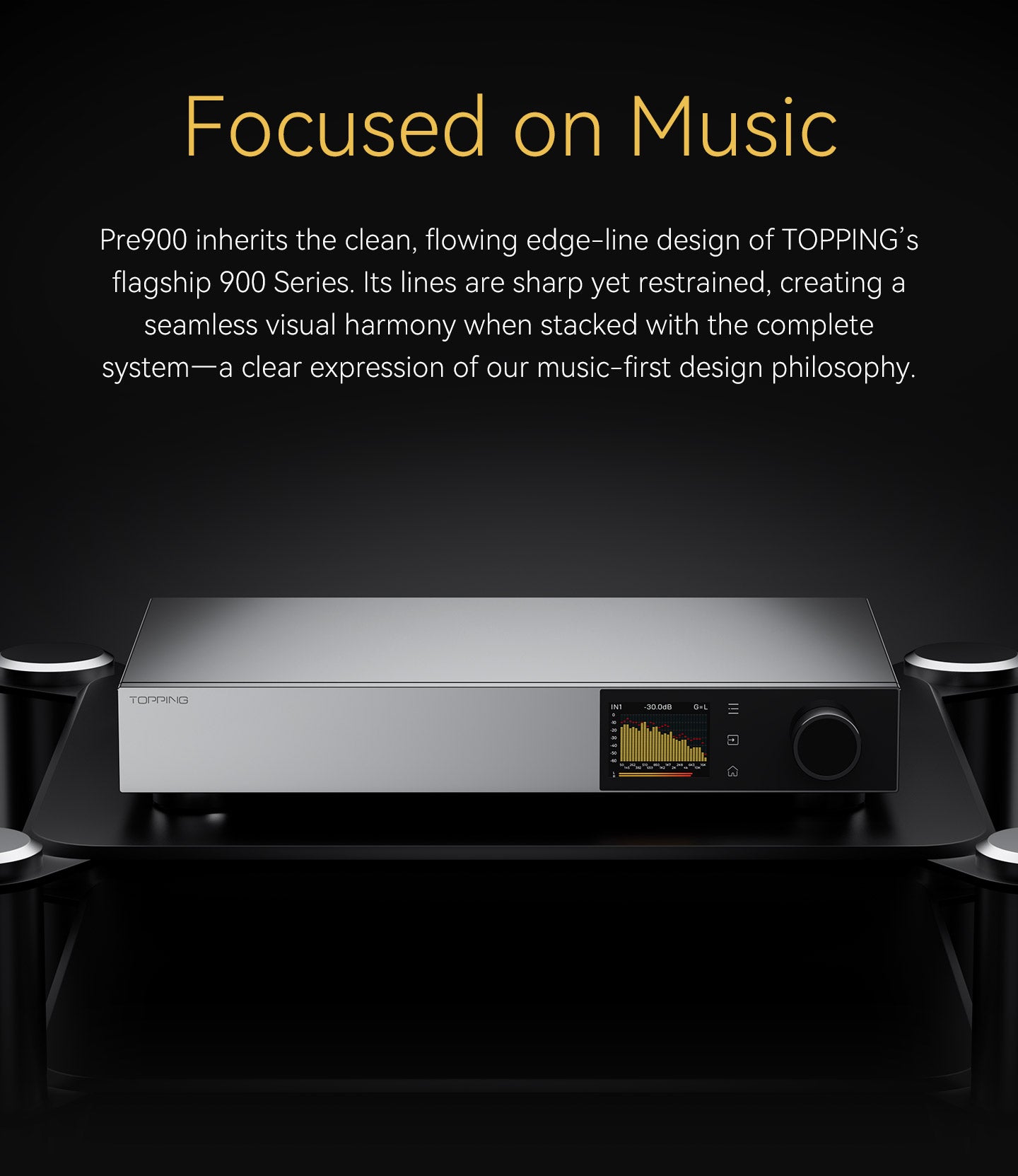 Apos Audio TOPPING Preamplifier TOPPING Pre900 Fully-Balanced Desktop Pre-Amplifier