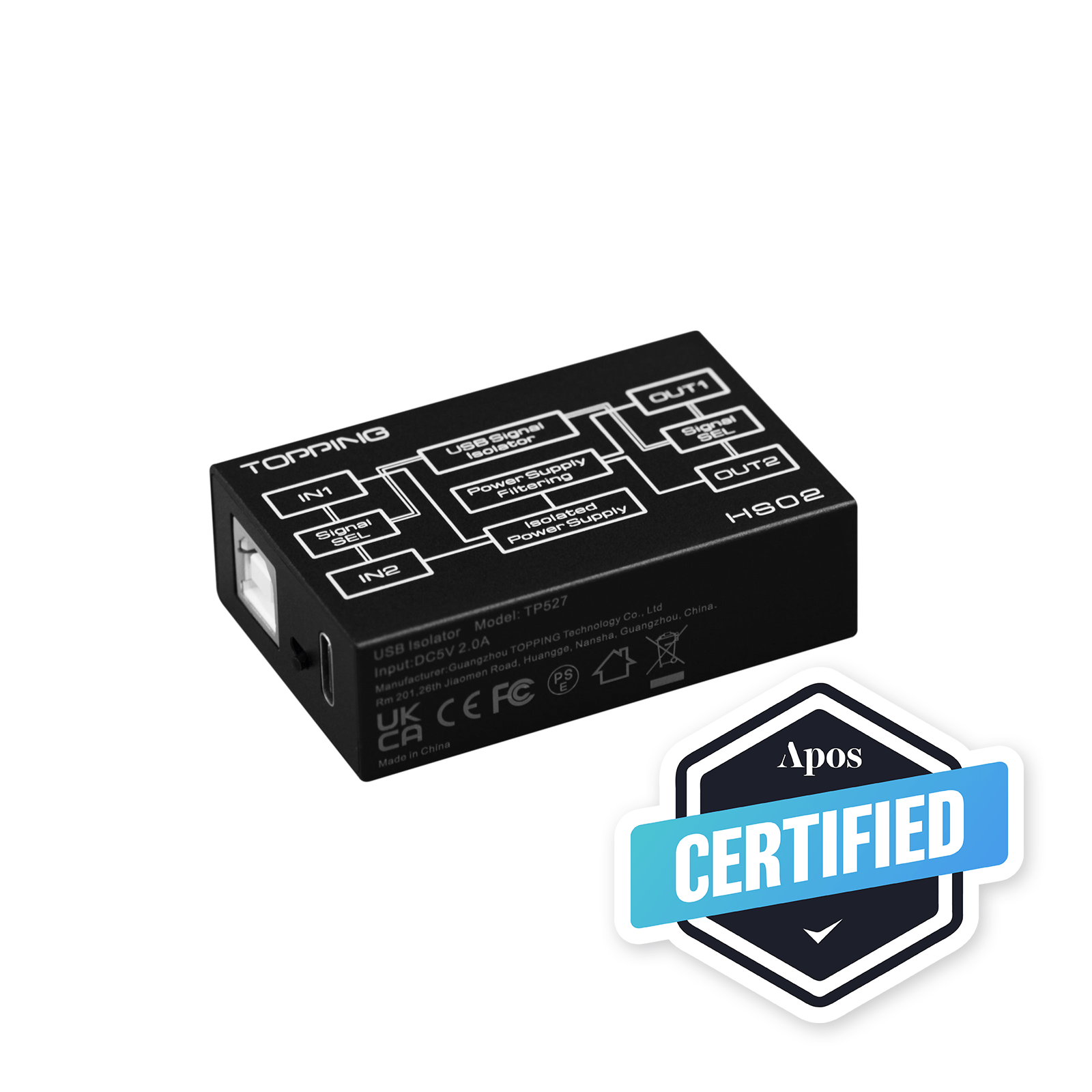 TOPPING HS02 USB2.0 Audio Isolator (Apos Certified Refurbished)