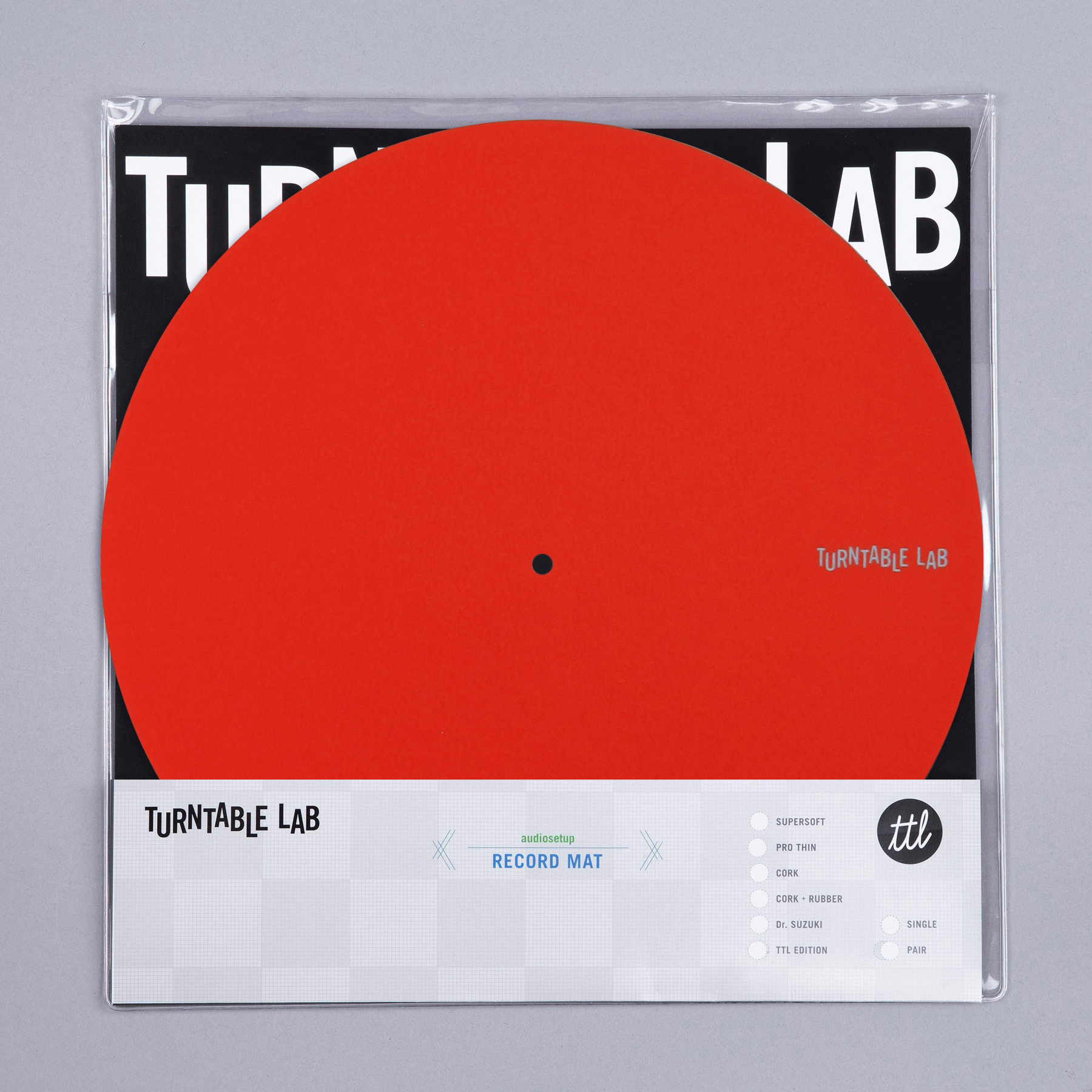 Apos Audio TurntableLab.com Accessory Turntable Lab: Pro Thin Slipmat Record Mats (Technics Style) - Red Pair