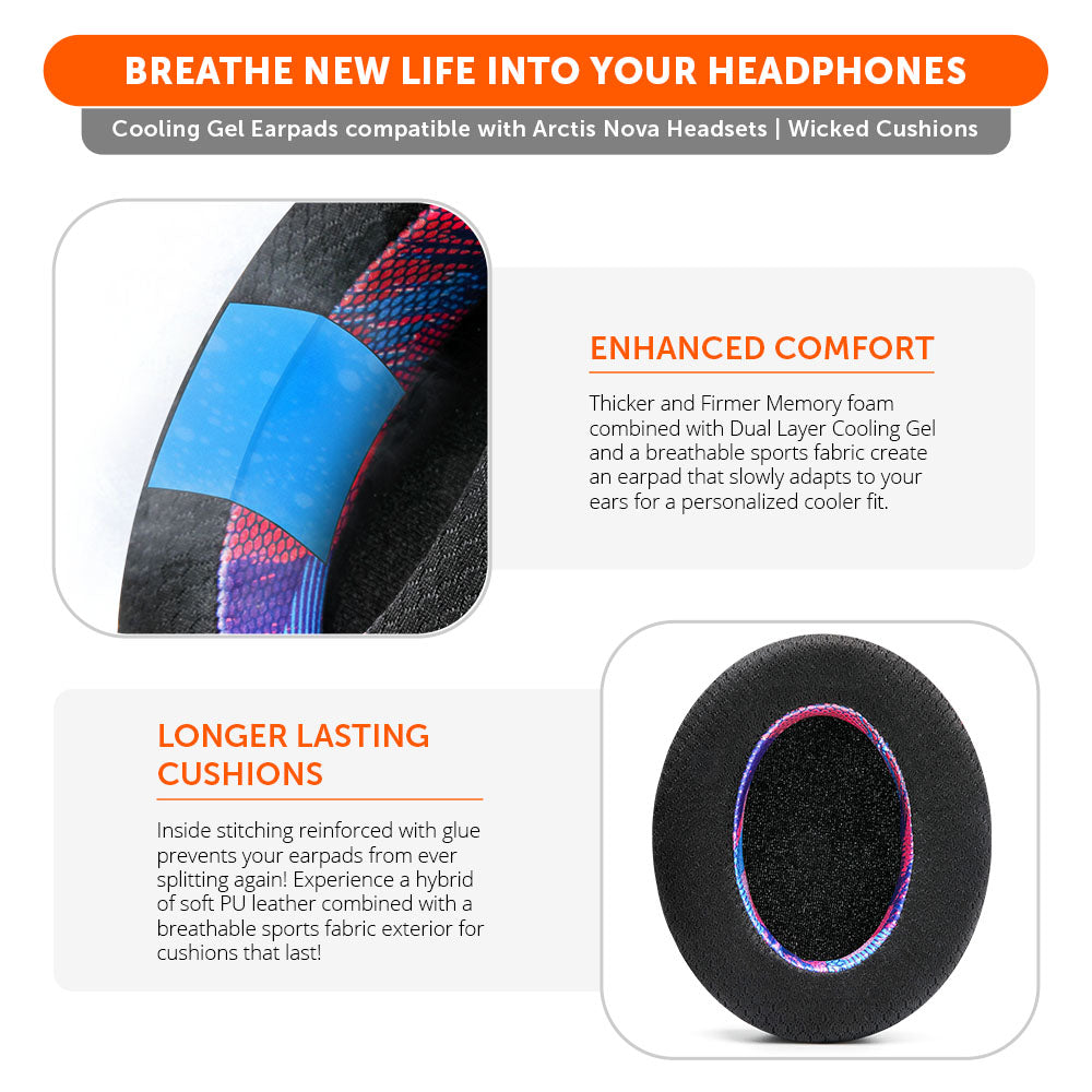 Apos Audio Wicked Cushions Cooling Gel Ear Pads Arctis Nova Earpads - WC FreeZe Cooling Gel