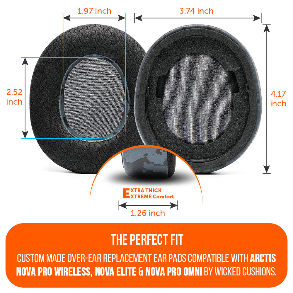 Apos Audio Wicked Cushions Cooling Gel Ear Pads Arctis Nova Pro Wireless, Nova Elite & Nova Pro Omni Earpads - WC FreeZe Cooling Gel