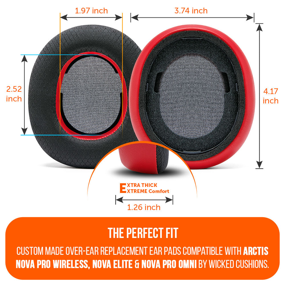 Apos Audio Wicked Cushions Cooling Gel Ear Pads Arctis Nova Pro Wireless, Nova Elite & Nova Pro Omni Earpads - WC FreeZe Cooling Gel