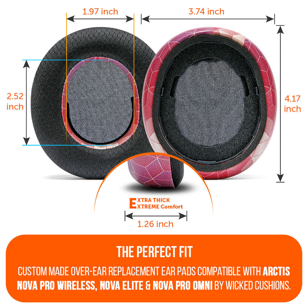 Apos Audio Wicked Cushions Cooling Gel Ear Pads Arctis Nova Pro Wireless, Nova Elite & Nova Pro Omni Earpads - WC FreeZe Cooling Gel