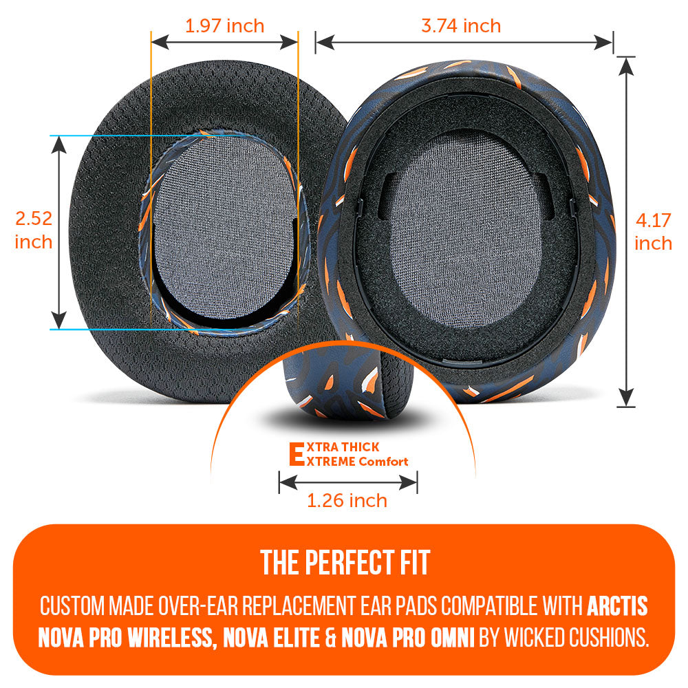 Apos Audio Wicked Cushions Cooling Gel Ear Pads Arctis Nova Pro Wireless, Nova Elite & Nova Pro Omni Earpads - WC FreeZe Cooling Gel