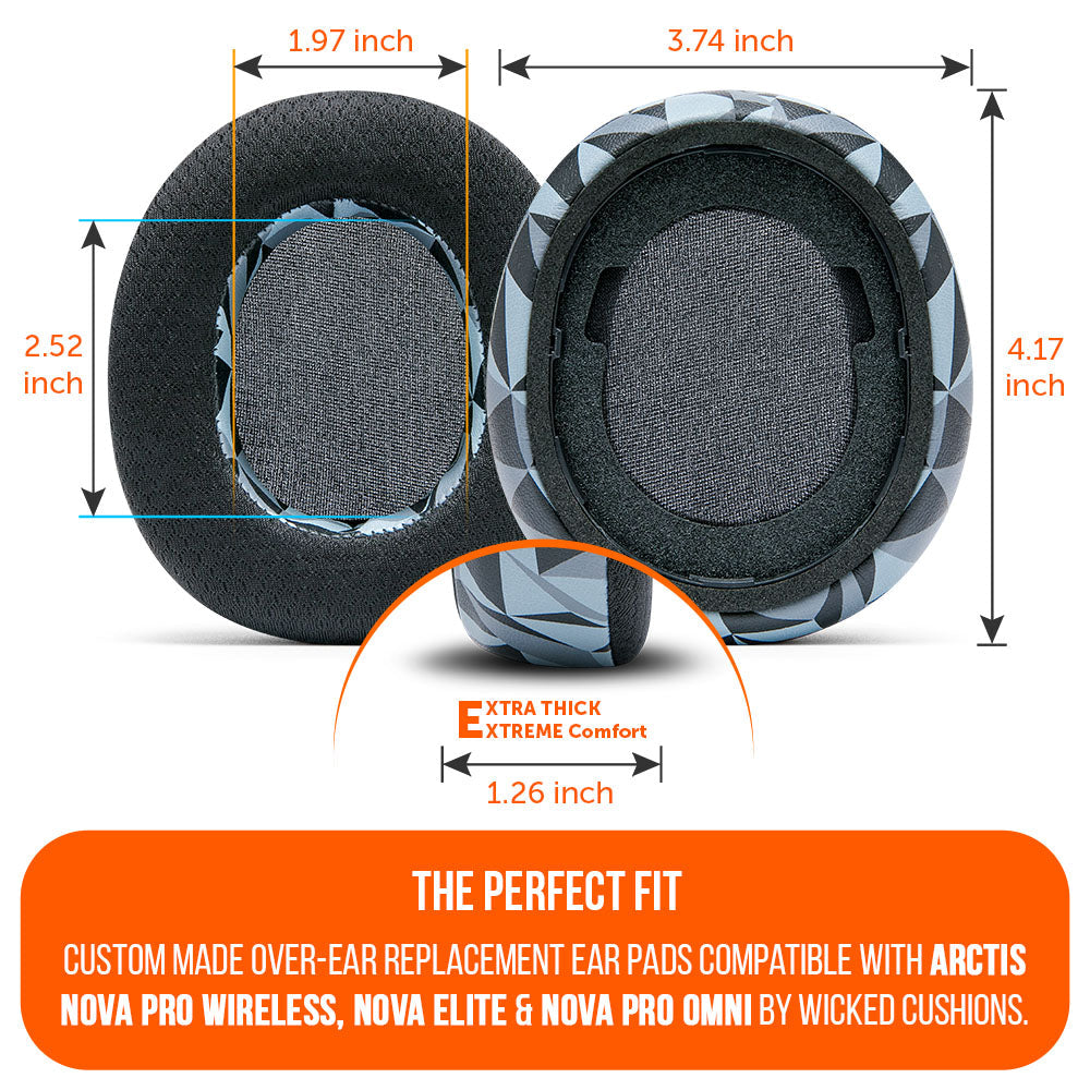 Apos Audio Wicked Cushions Cooling Gel Ear Pads Arctis Nova Pro Wireless, Nova Elite & Nova Pro Omni Earpads - WC FreeZe Cooling Gel