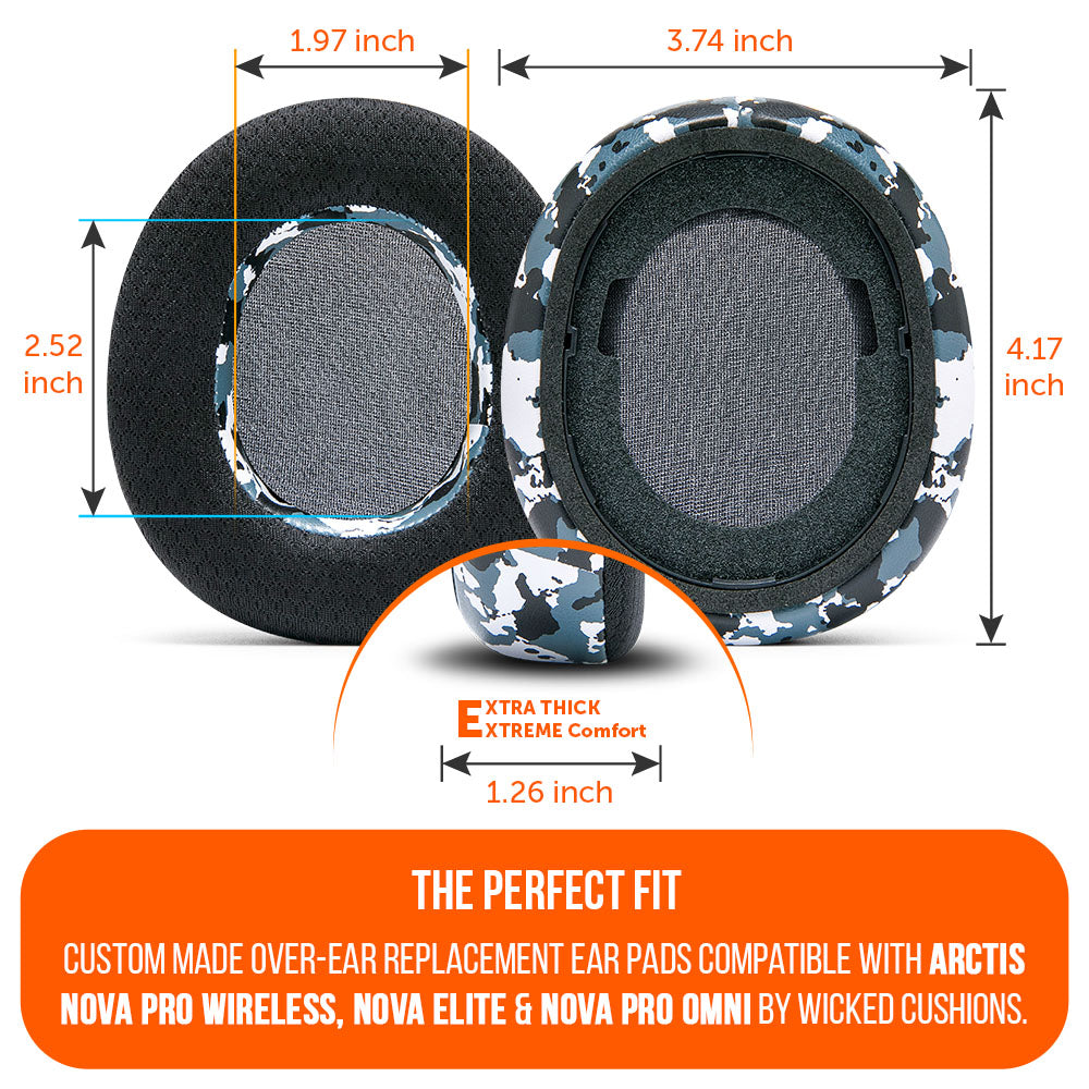 Apos Audio Wicked Cushions Cooling Gel Ear Pads Arctis Nova Pro Wireless, Nova Elite & Nova Pro Omni Earpads - WC FreeZe Cooling Gel