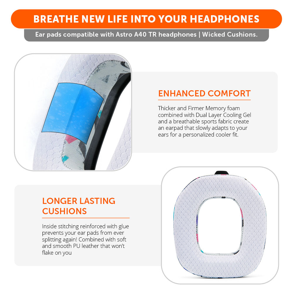 Apos Audio Wicked Cushions Cooling Gel Ear Pads Astro A40 TR Earpads - WC FreeZe Cooling Gel