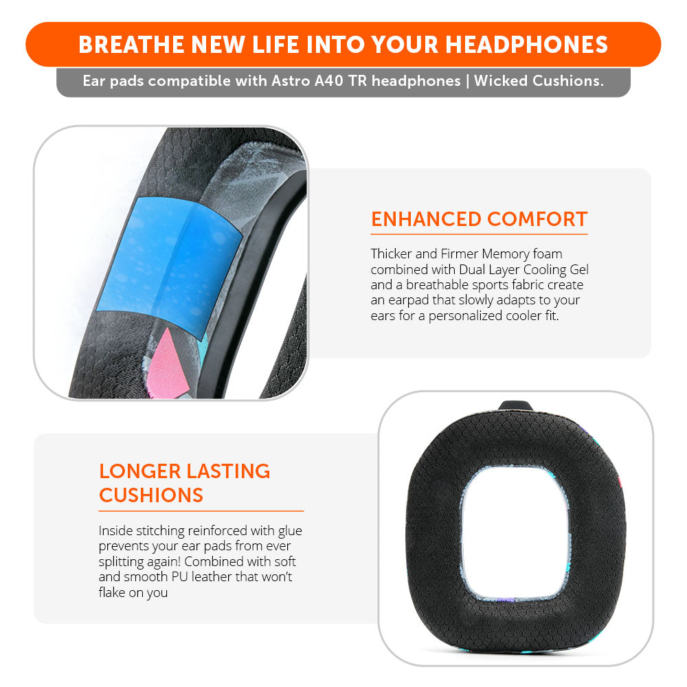 Apos Audio Wicked Cushions Cooling Gel Ear Pads Astro A40 TR Earpads - WC FreeZe Cooling Gel