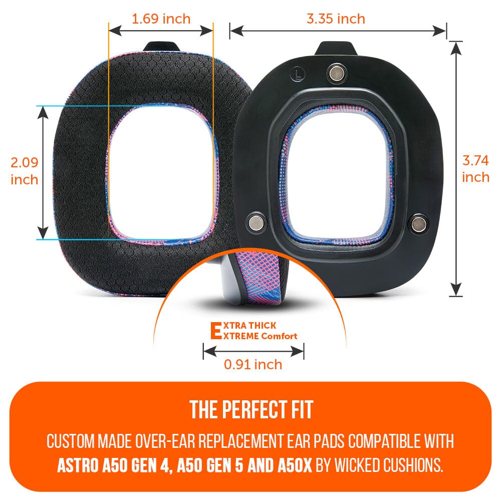 Apos Audio Wicked Cushions Cooling Gel Ear Pads Astro A50 Gen 4, Gen 5 and A50X Earpads - WC FreeZe Cooling Gel