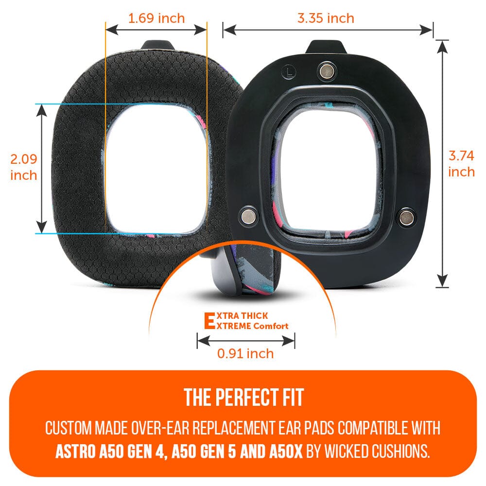 Apos Audio Wicked Cushions Cooling Gel Ear Pads Astro A50 Gen 4, Gen 5 and A50X Earpads - WC FreeZe Cooling Gel