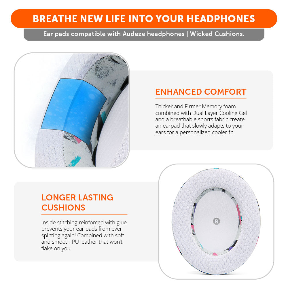 Apos Audio Wicked Cushions Cooling Gel Ear Pads Audeze Penrose & Mobius Earpads - WC FreeZe Cooling Gel