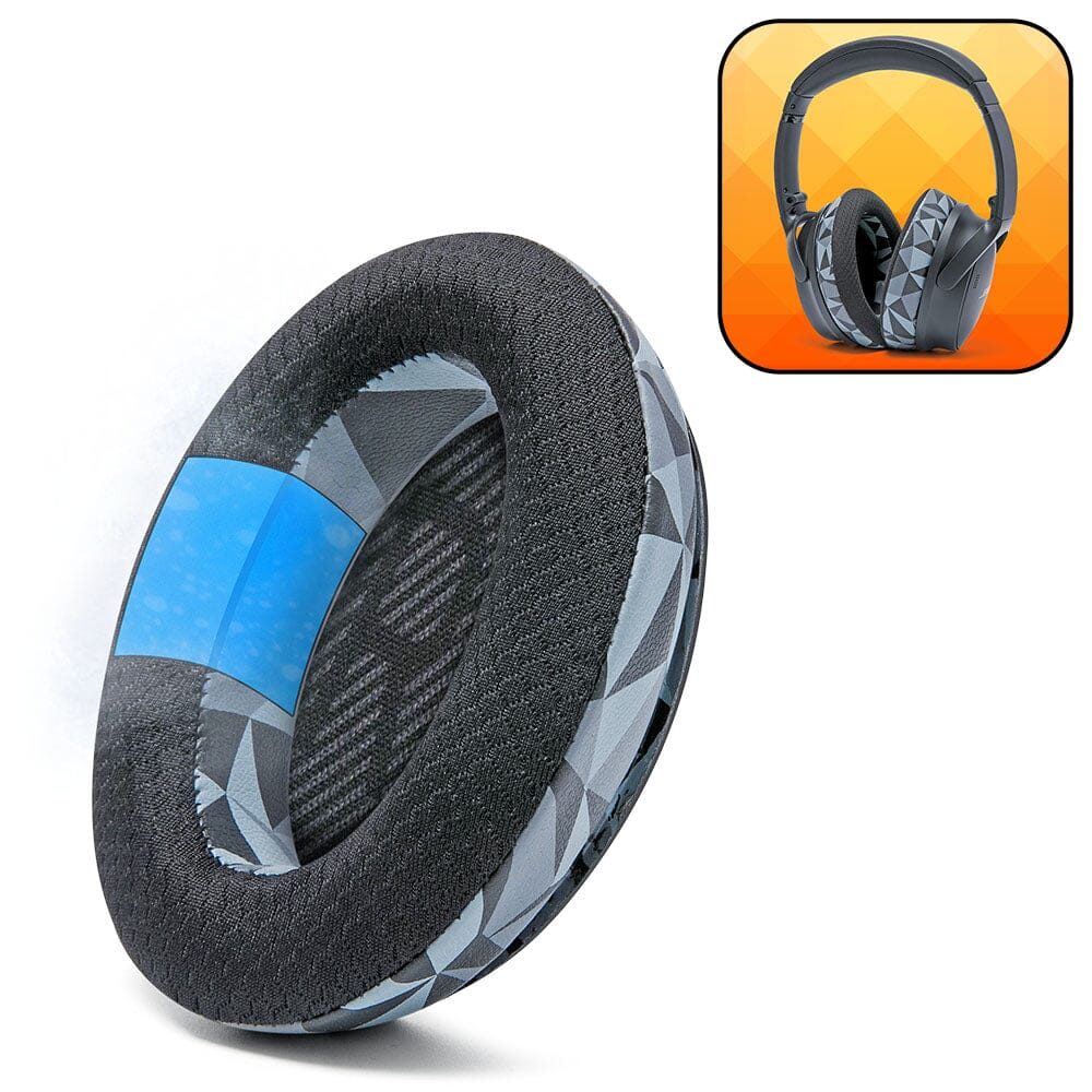 Apos Audio Wicked Cushions Cooling Gel Ear Pads Bose QC35 Cooling Gel Earpads - WC FreeZe Geo Grey