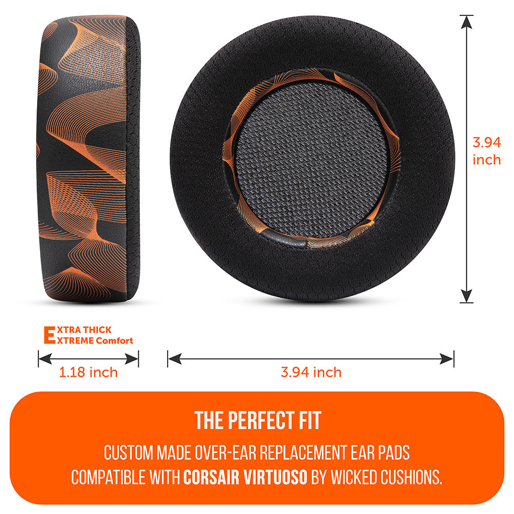 Apos Audio Wicked Cushions Cooling Gel Ear Pads Corsair Virtuoso Earpads - WC FreeZe Cooling Gel