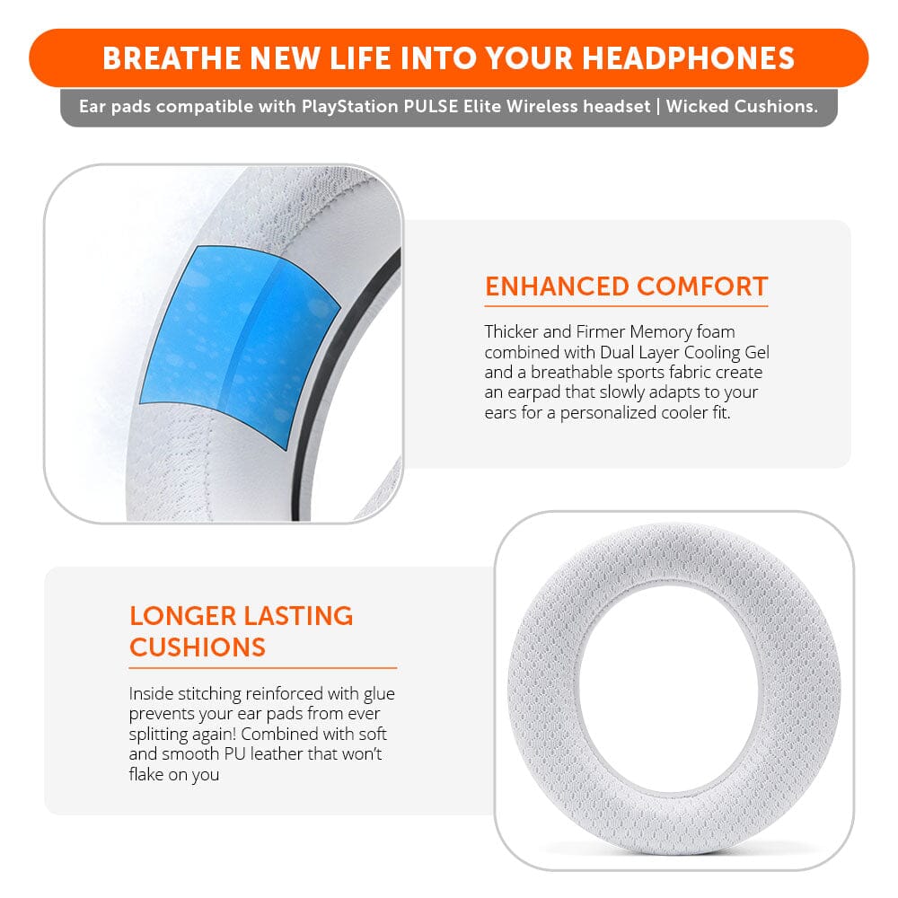 Apos Audio Wicked Cushions Cooling Gel Ear Pads PlayStation Pulse Elite Cooling Gel Earpads - WC FreeZe Pulse Elite