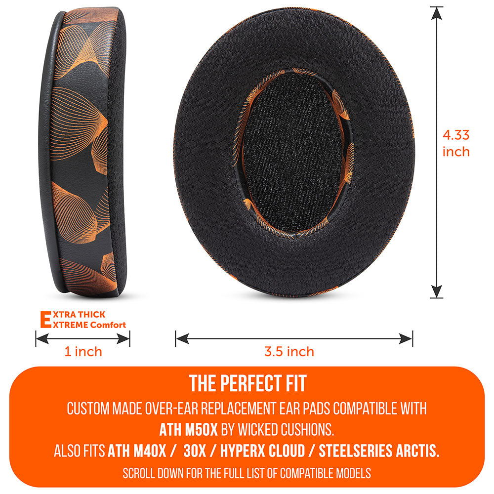 Apos Audio Wicked Cushions Cooling Gel Ear Pads WC FreeZe - Hybrid Cooling Gel Infused Ear Pads for ATH M50X