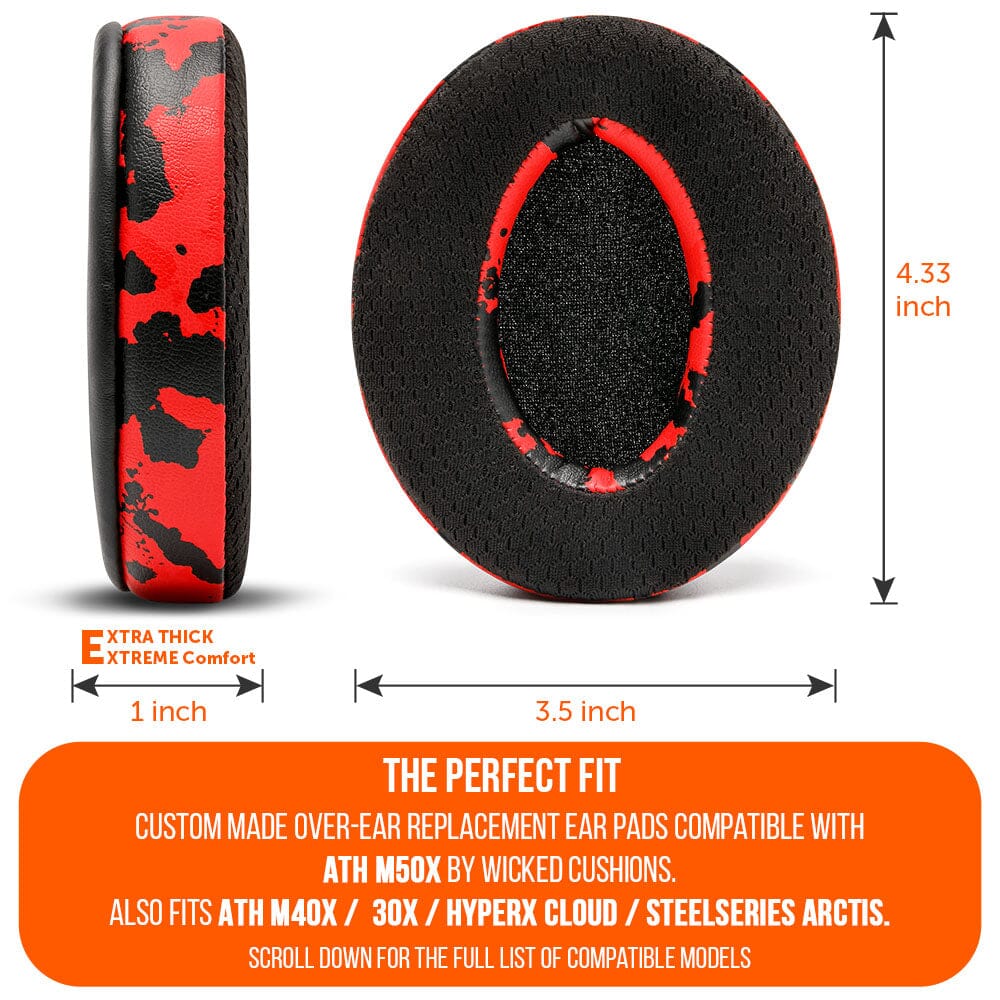 Apos Audio Wicked Cushions Cooling Gel Ear Pads WC FreeZe - Hybrid Cooling Gel Infused Ear Pads for ATH M50X