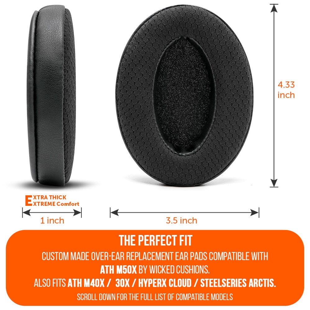 Apos Audio Wicked Cushions Cooling Gel Ear Pads WC FreeZe - Hybrid Cooling Gel Infused Ear Pads for ATH M50X