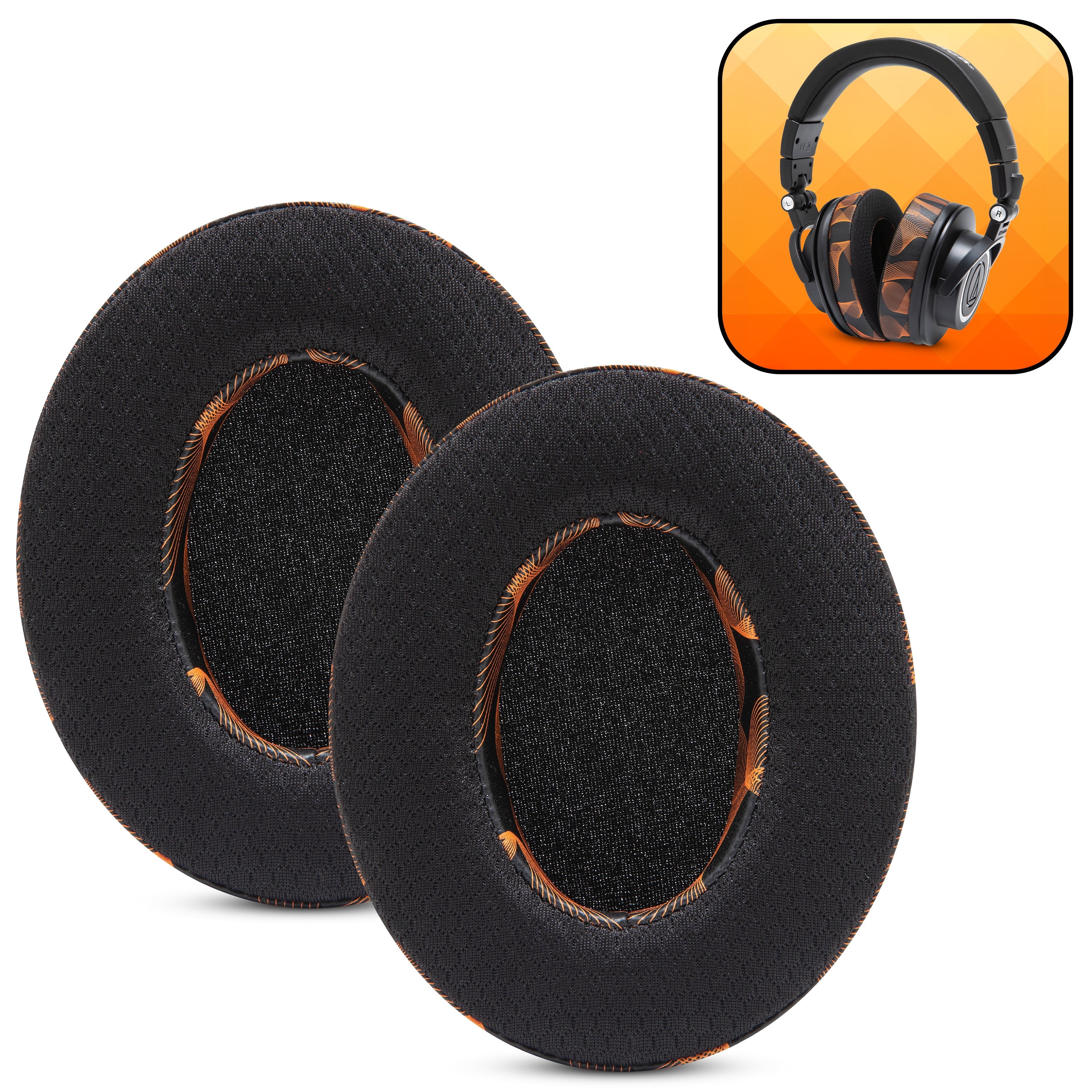 Apos Audio Wicked Cushions Cooling Gel Ear Pads WC FreeZe - Hybrid Cooling Gel Infused Ear Pads for ATH M50X Kinetic Wave