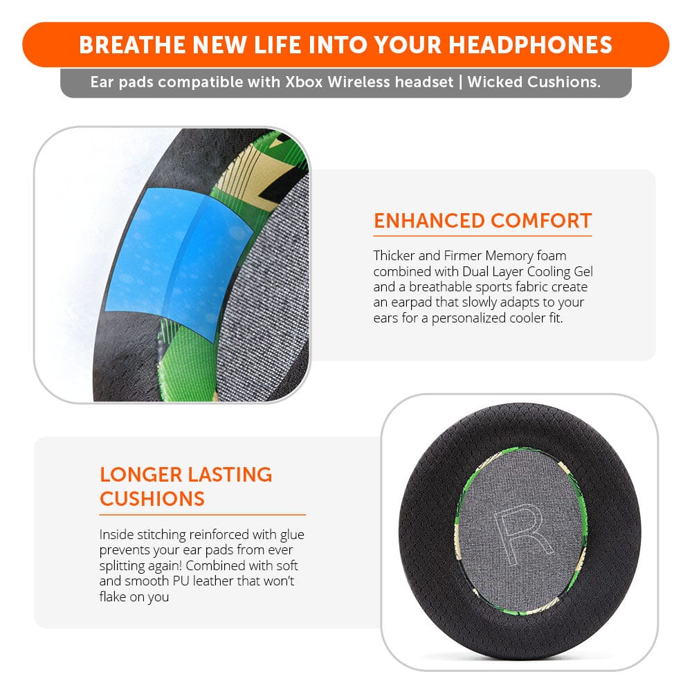 Apos Audio Wicked Cushions Cooling Gel Ear Pads Xbox Wireless Gaming Headset Earpads - WC FreeZe Cooling Gel