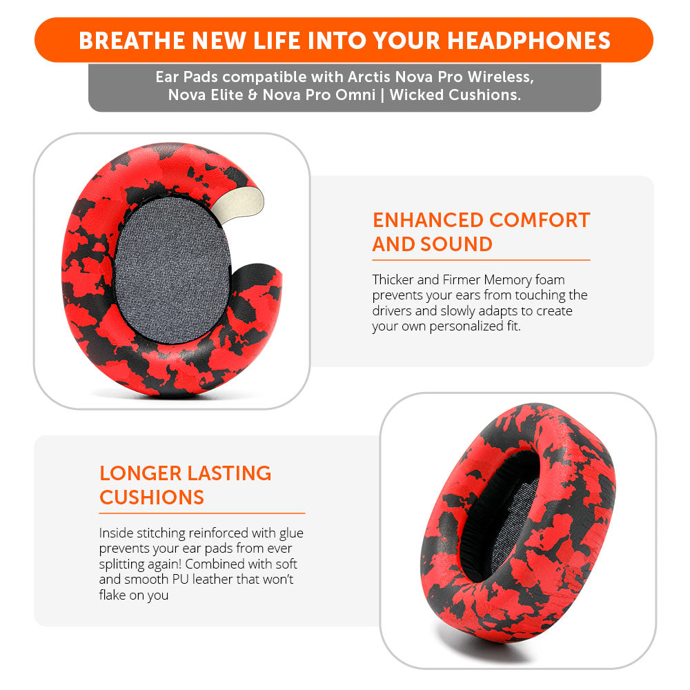 Apos Audio Wicked Cushions Ear Pads Arctis Nova Pro Wireless, Nova Elite & Nova Pro Omni Earpads - WC PadZ Nova Pro Wireless
