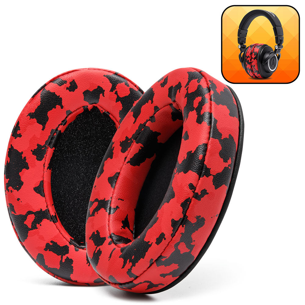 Apos Audio Wicked Cushions Ear Pads ATH M50X Earpads Red Camo