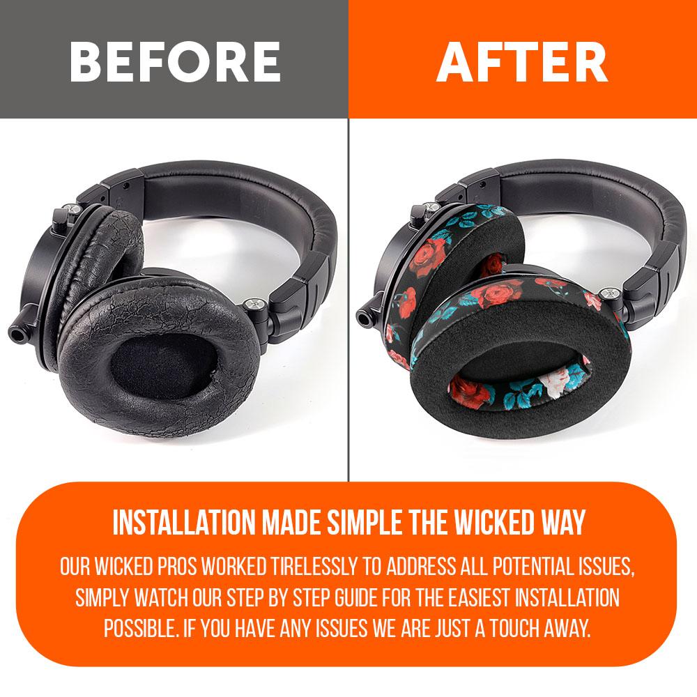 Apos Audio Wicked Cushions Ear Pads ATH M50X Earpads - Velour Hybrid