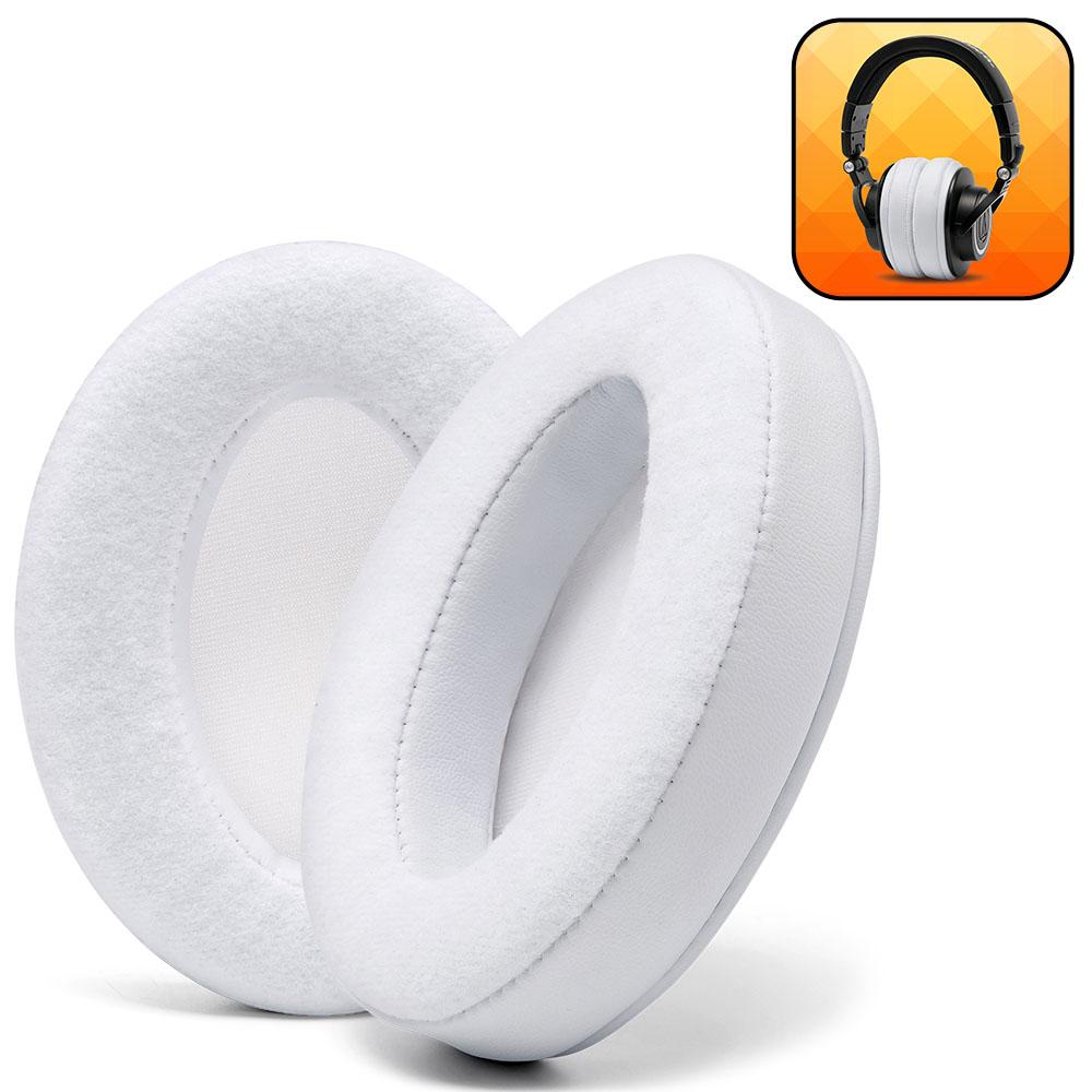 Apos Audio Wicked Cushions Ear Pads ATH M50X Earpads - Velour Hybrid White
