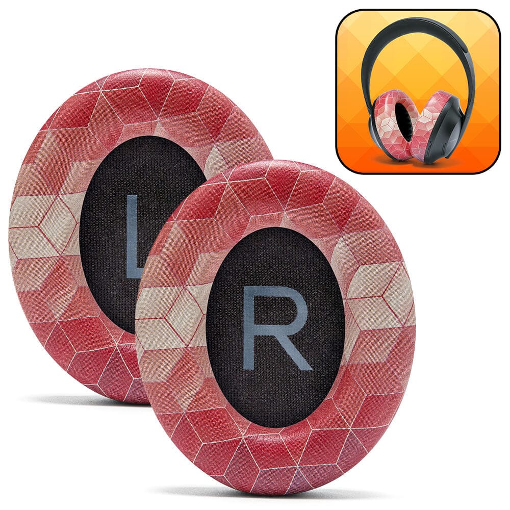 Apos Audio Wicked Cushions Ear Pads Bose NC 700 Replacement Earpads Hex Red