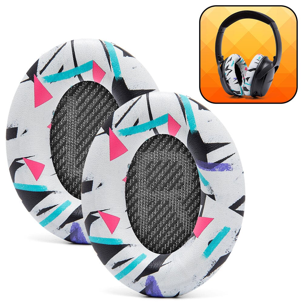 Apos Audio Wicked Cushions Ear Pads Bose QC35 Replacement Ear Pads 90s White