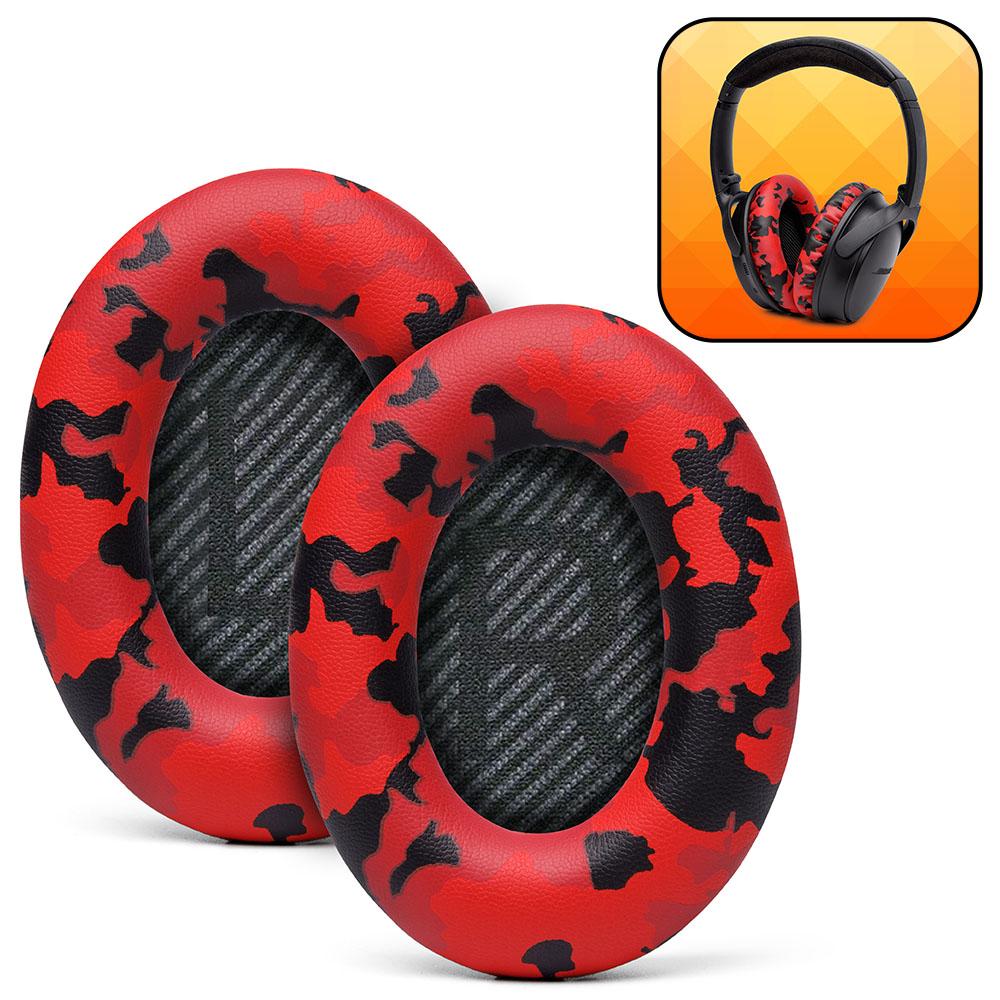 Apos Audio Wicked Cushions Ear Pads Bose QC35 Replacement Ear Pads Red Camo